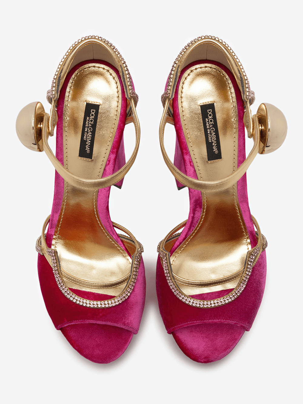 Dolce & Gabbana Velvet And Mordore Platform Sandals