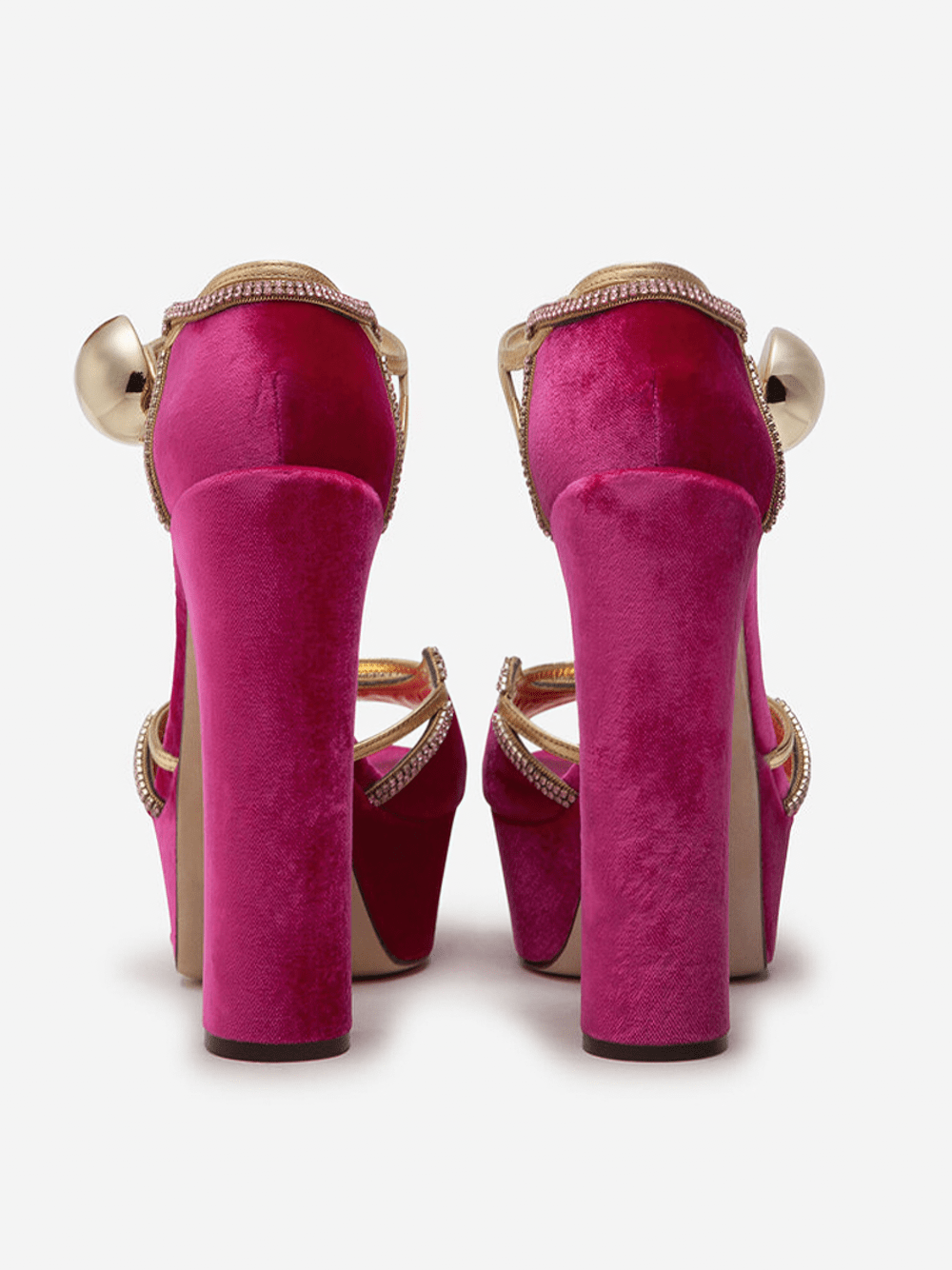 Dolce & Gabbana Velvet And Mordore Platform Sandals