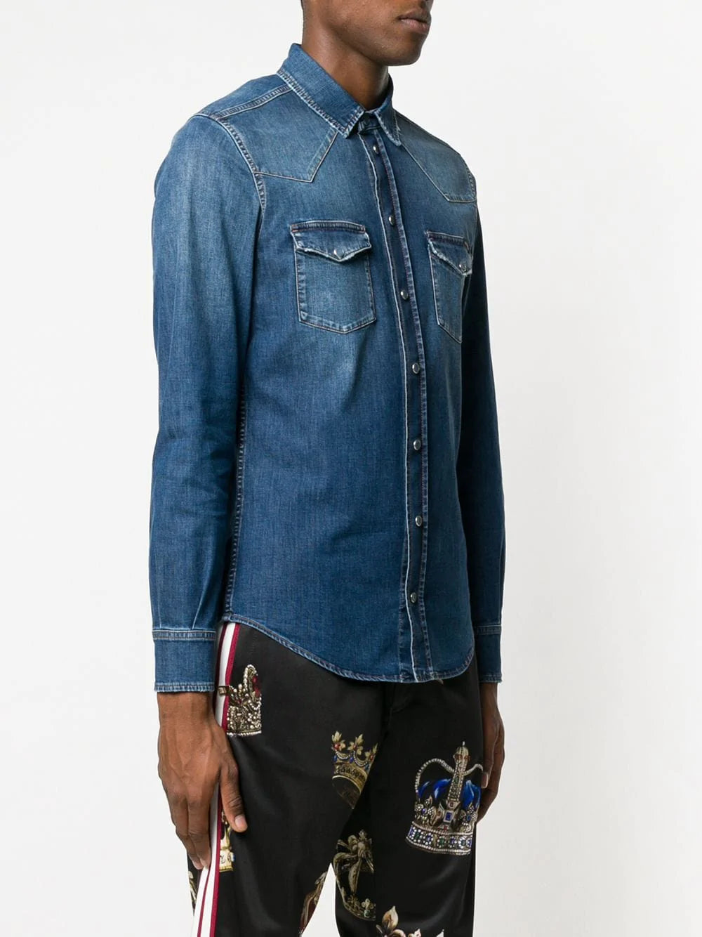 Dolce & Gabbana Western Style Denim Shirt