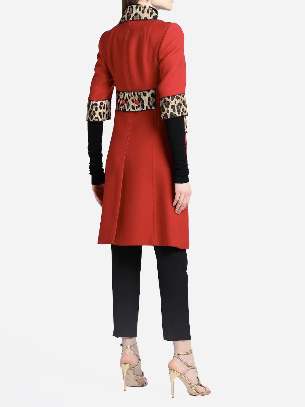 Dolce & Gabbana Leopard-Print Double-Breasted Trench Coat