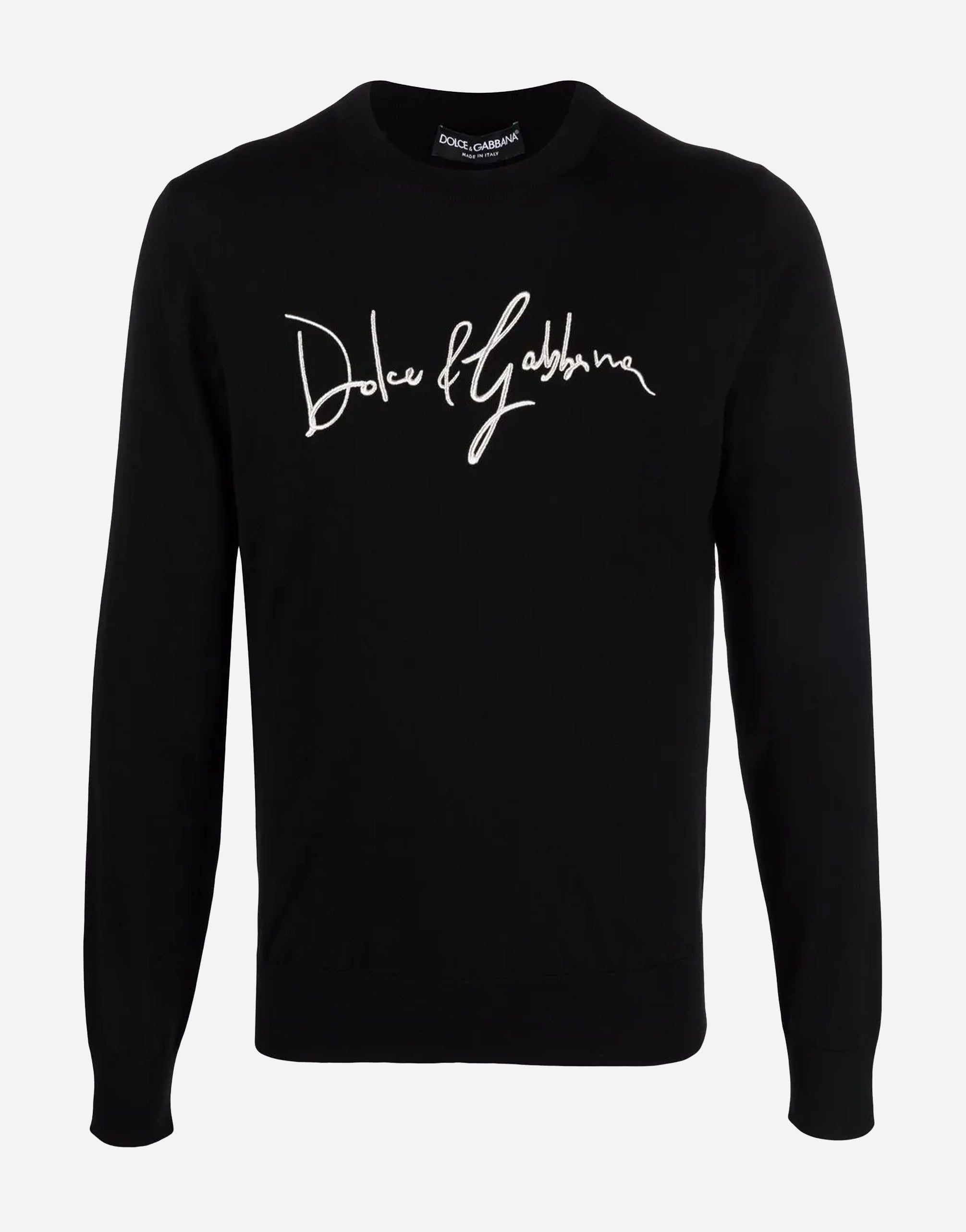 Dolce & Gabbana Wool Embroidered-Logo Sweater