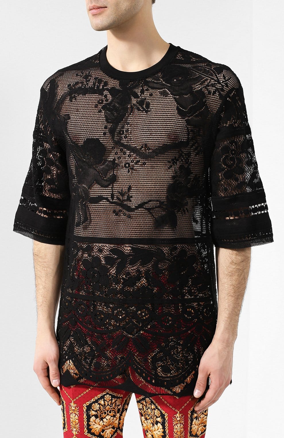 Dolce & Gabbana Cherub Lace Oversized T-Shirt