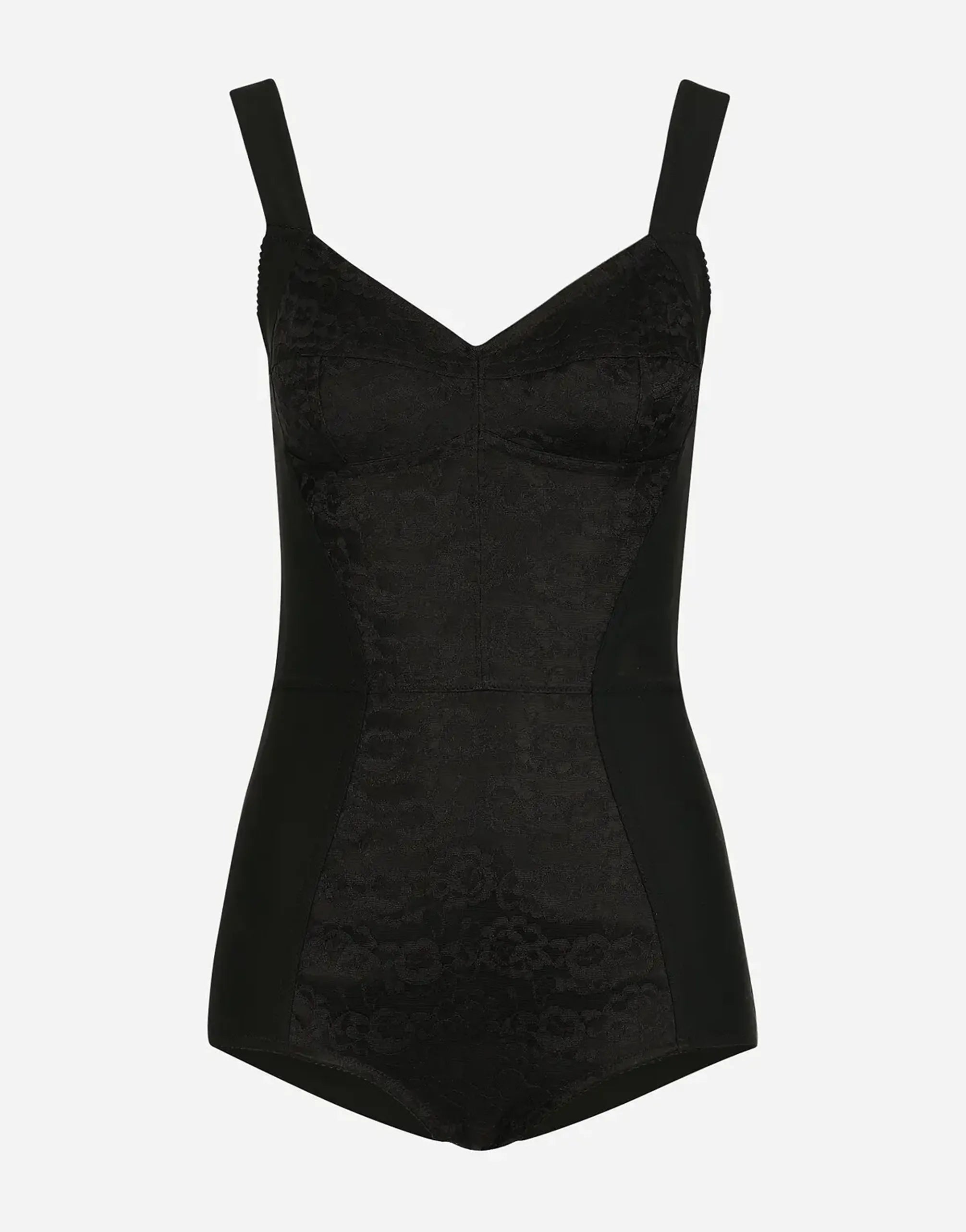 Dolce & Gabbana Lace and Jacquard Corset Bodysuit