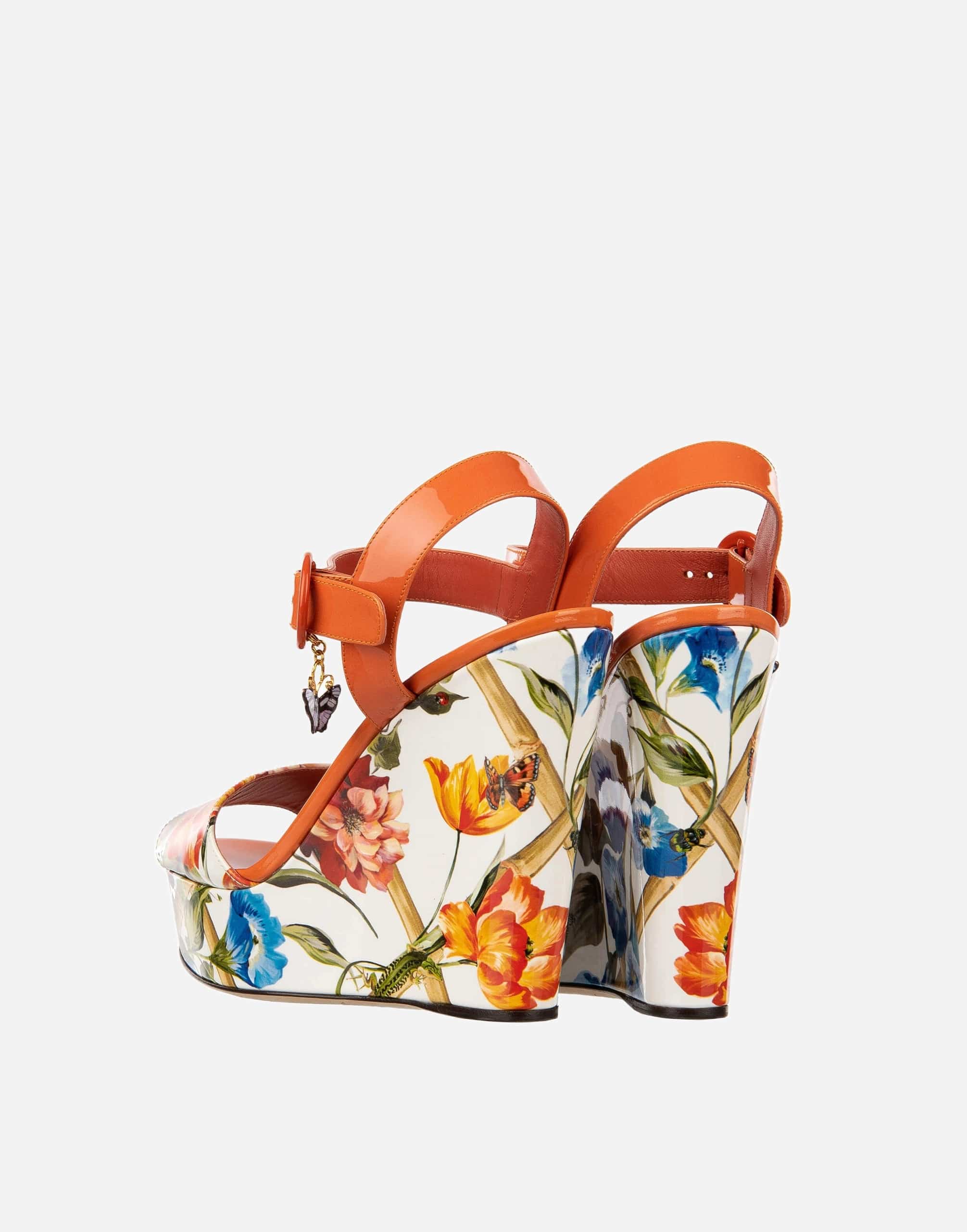 Dolce & Gabbana Multicolor Floral Print Wedges Sandals
