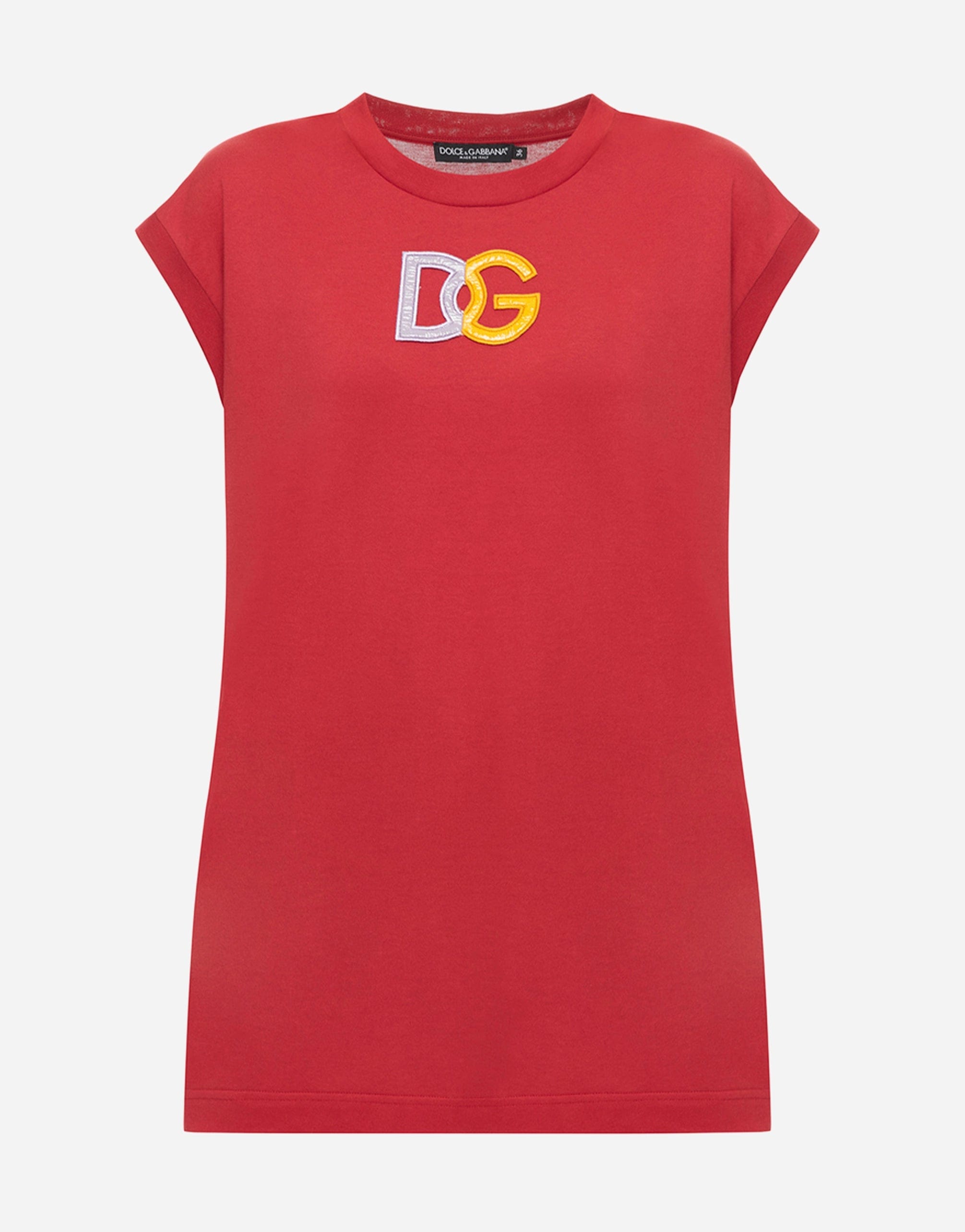 Dolce & Gabbana Red Cotton DG Logo Tank Top T-shirt