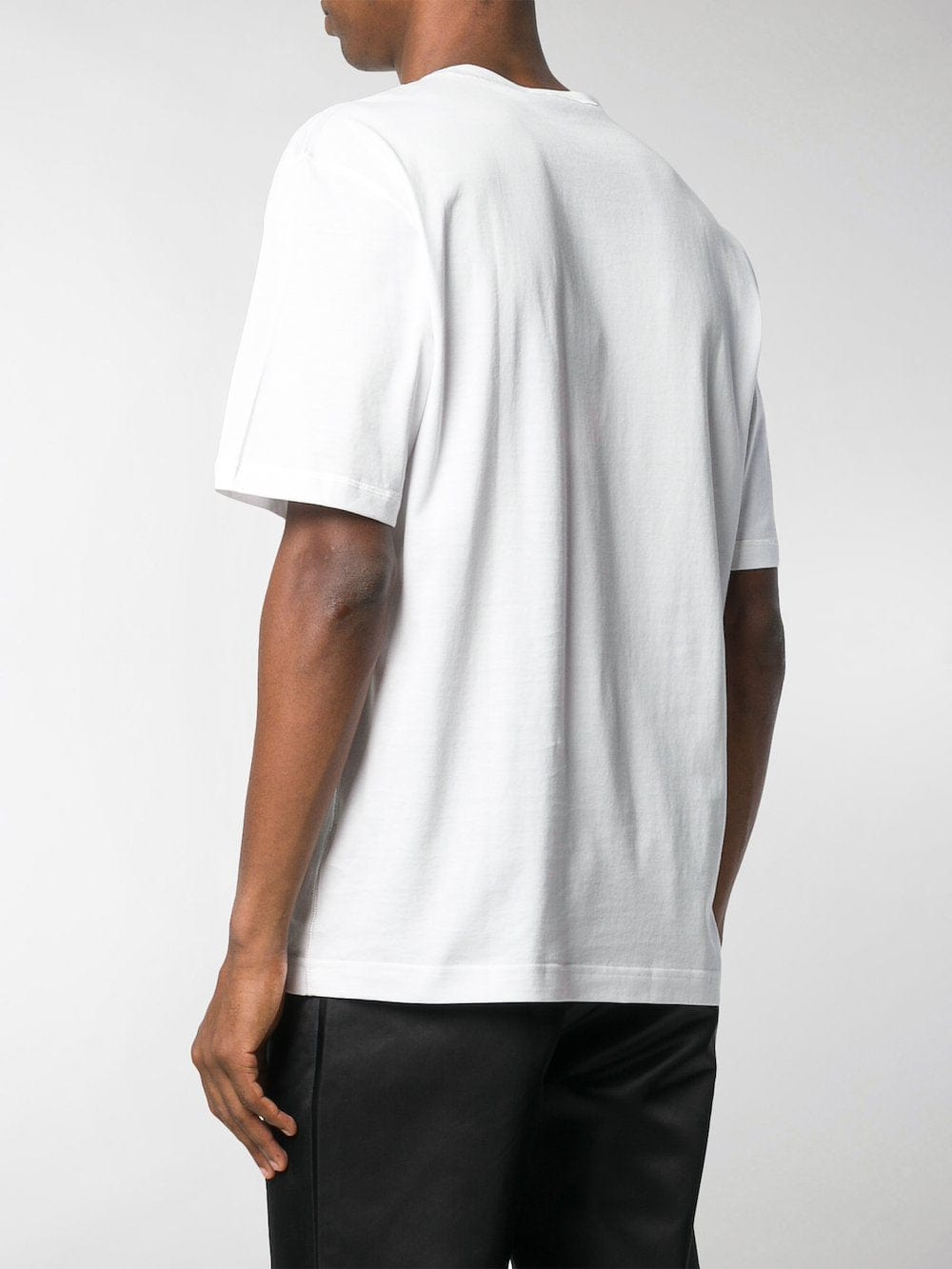 Dolce & Gabbana White Printed Men Short Sleeves T-shirt