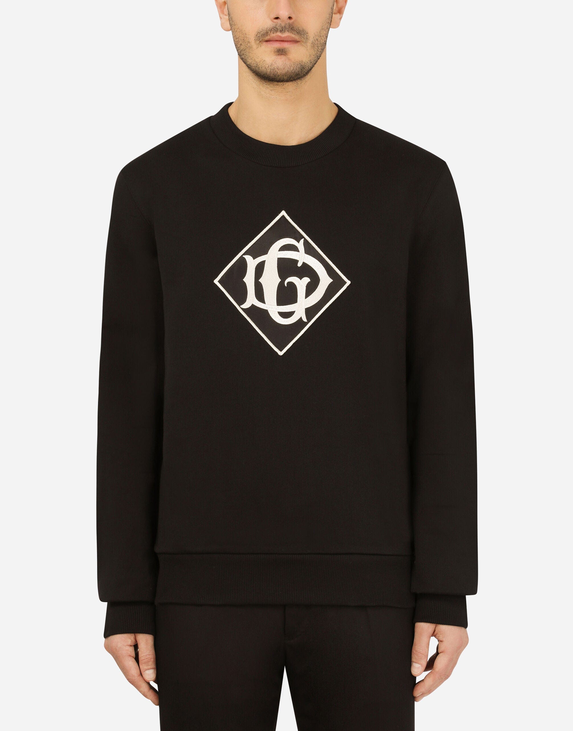 Dolce & Gabbana Lace-Sleeves DG Logo Sweatshirt