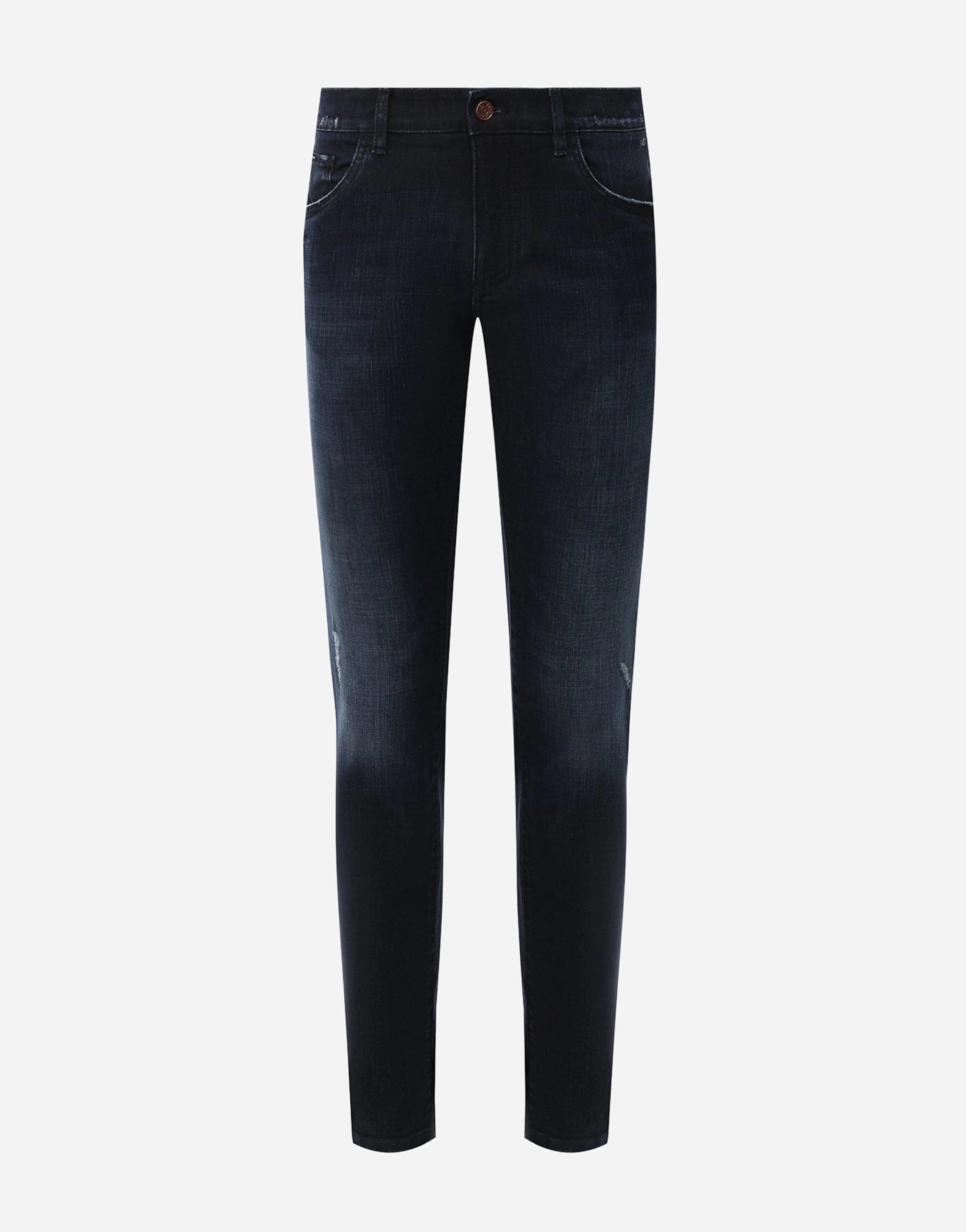 Dolce & Gabbana Dark Blue Cotton Stretch Skinny Denim Jeans