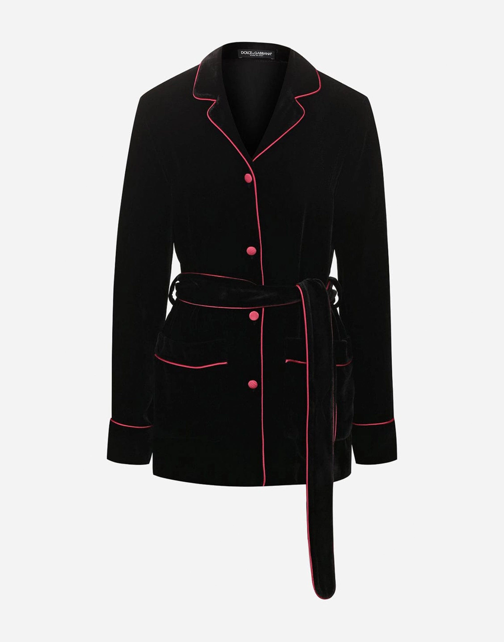 Dolce & Gabbana Black Button Belted Blazer Viscose Jacket