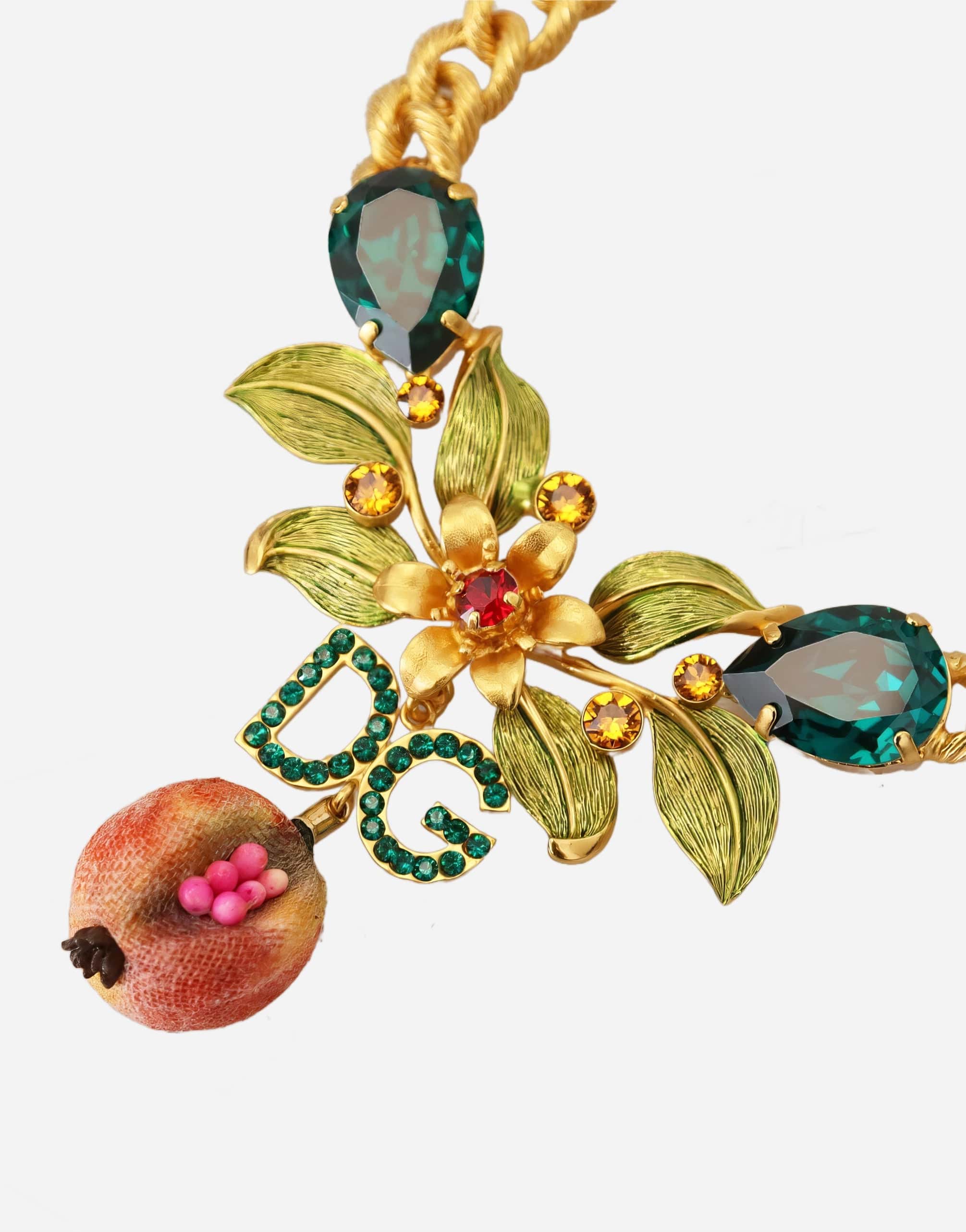 Dolce & Gabbana Necklace With Fruit And Floral Embellishment Dolce & Gabbana Necklace With Fruit And Floral Embellishment