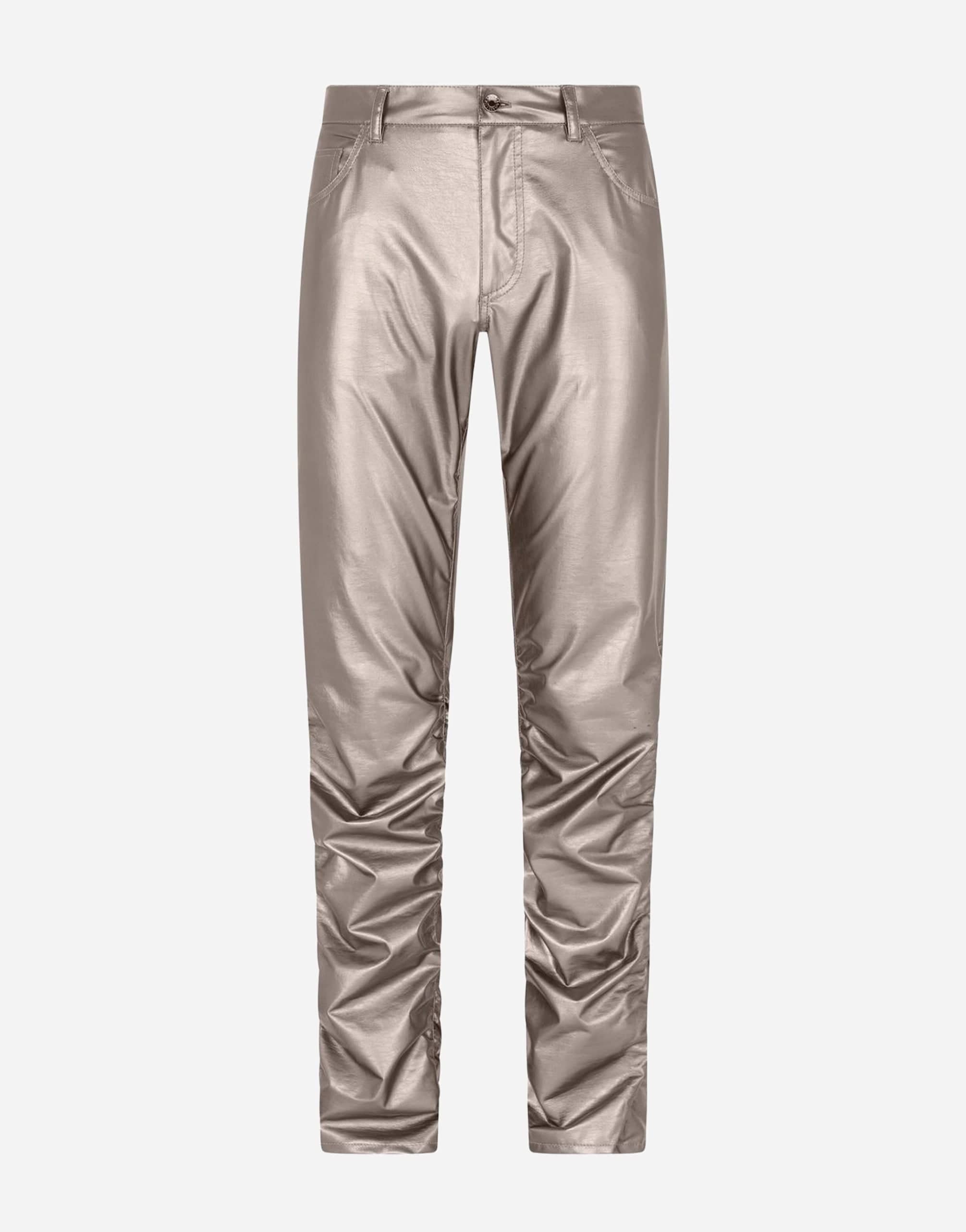 Dolce & Gabbana Silver Metallic Nylon Stretch Pants