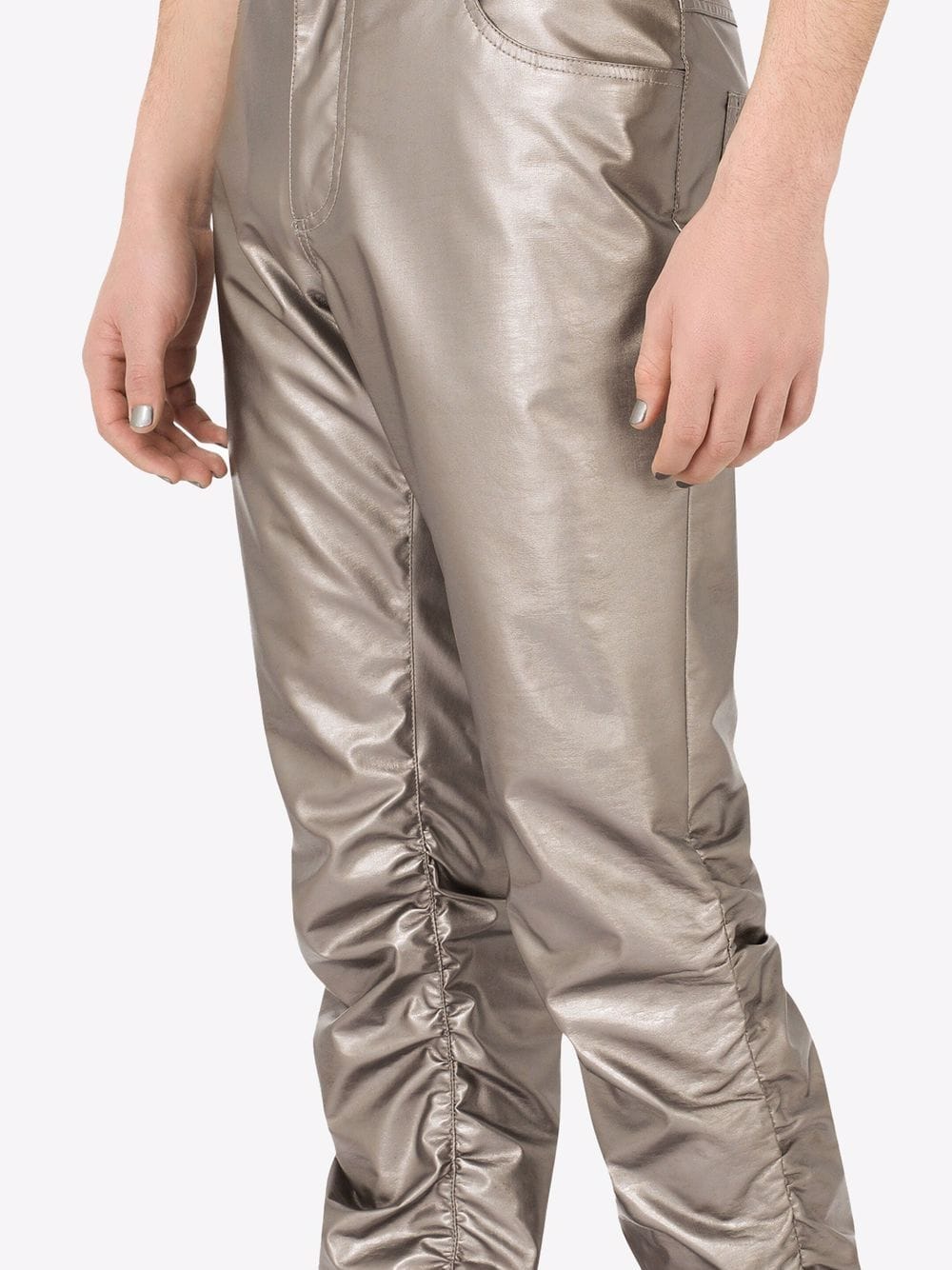 Dolce Gabbana Metallic Effect Gathered Detail Pants Sendegaro