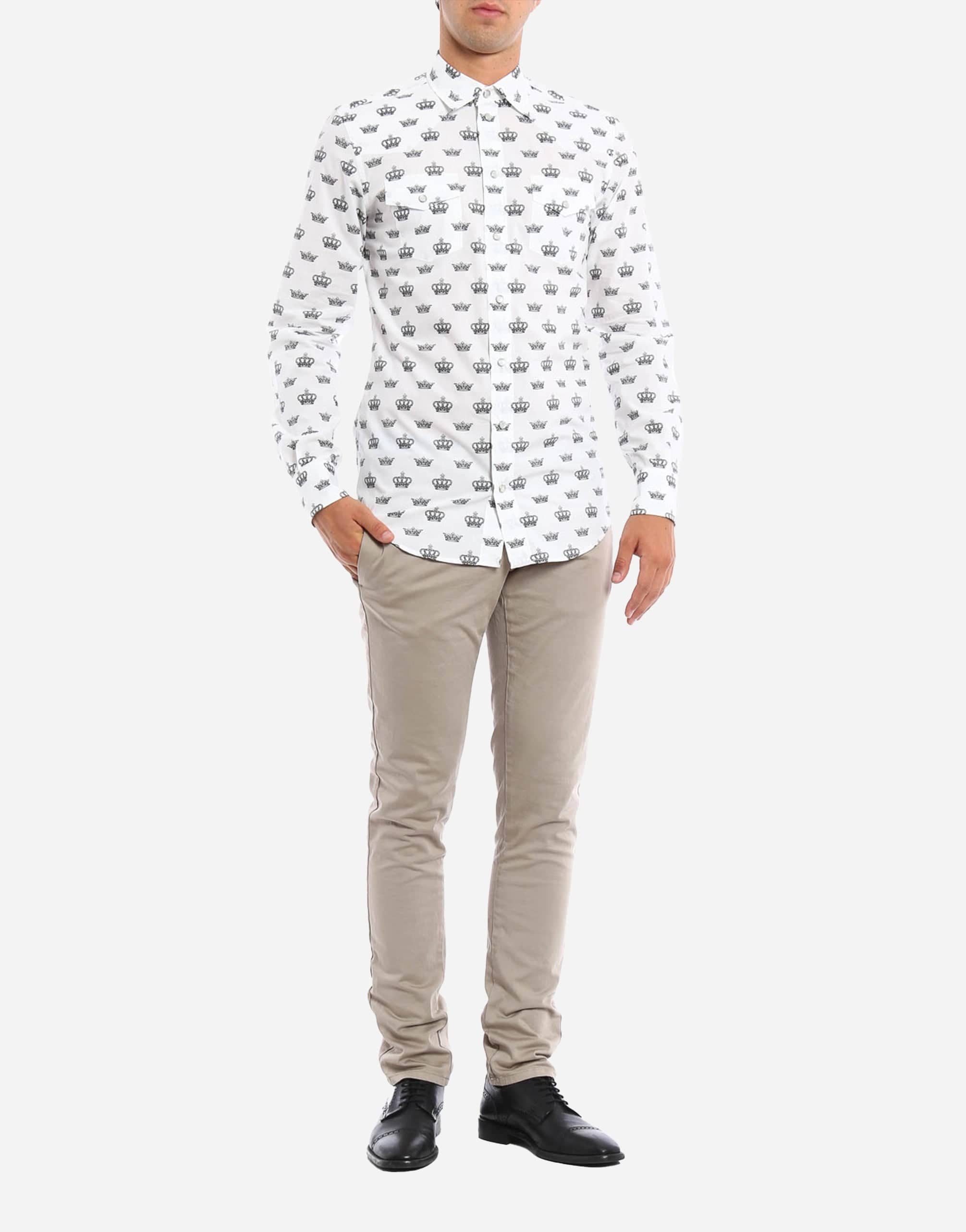 Dolce & Gabbana コットンクラウンプリントシャツ | Sendegaro US Dolce & Gabbana コットンクラウンプリントシャツ | Sendegaro US