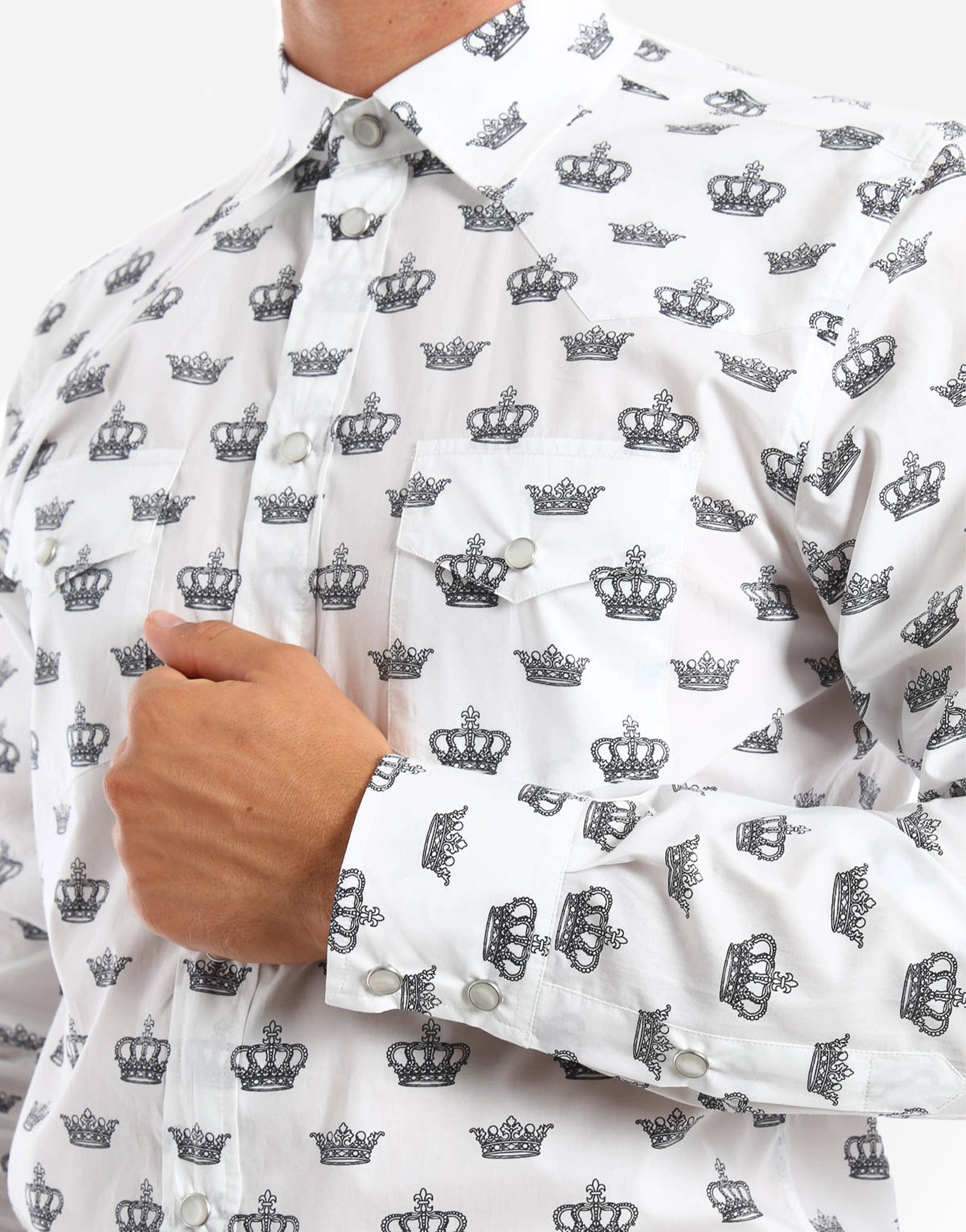 Dolce & Gabbana コットンクラウンプリントシャツ | Sendegaro US Dolce & Gabbana コットンクラウンプリントシャツ | Sendegaro US