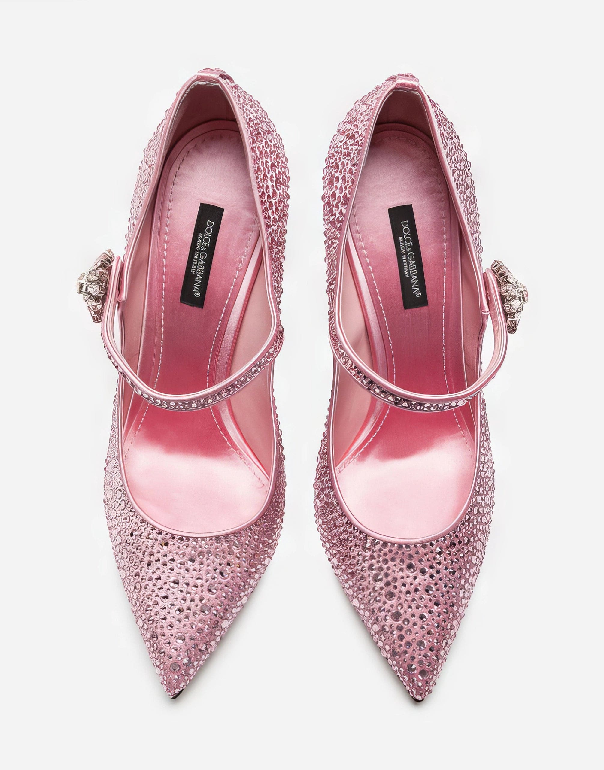 Dolce & Gabbana Pink Mary Jane Crystal Pumps High Heels Shoes
