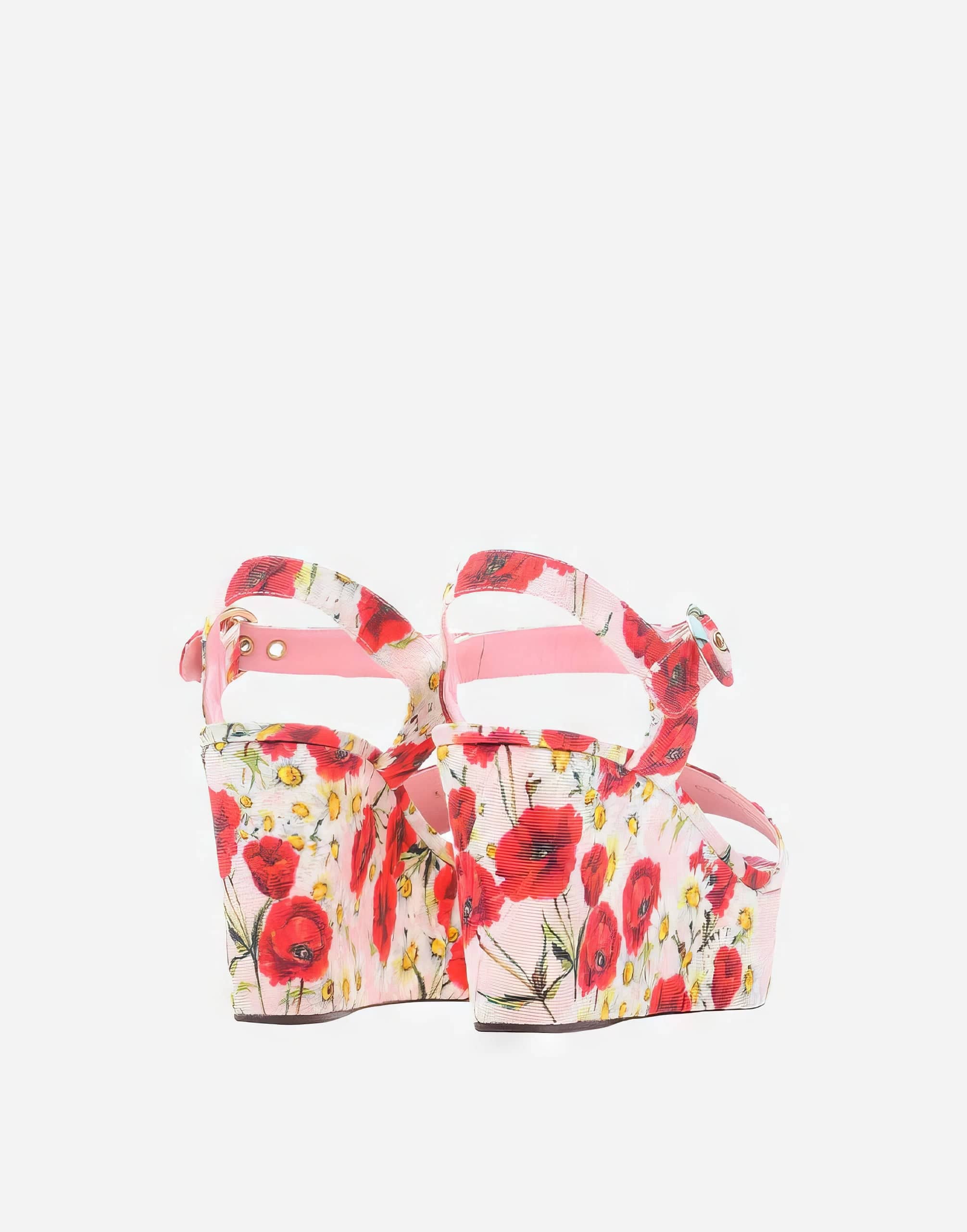 Dolce & Gabbana Multicolor floral print Wedges Floral Ankle Strap Sandals