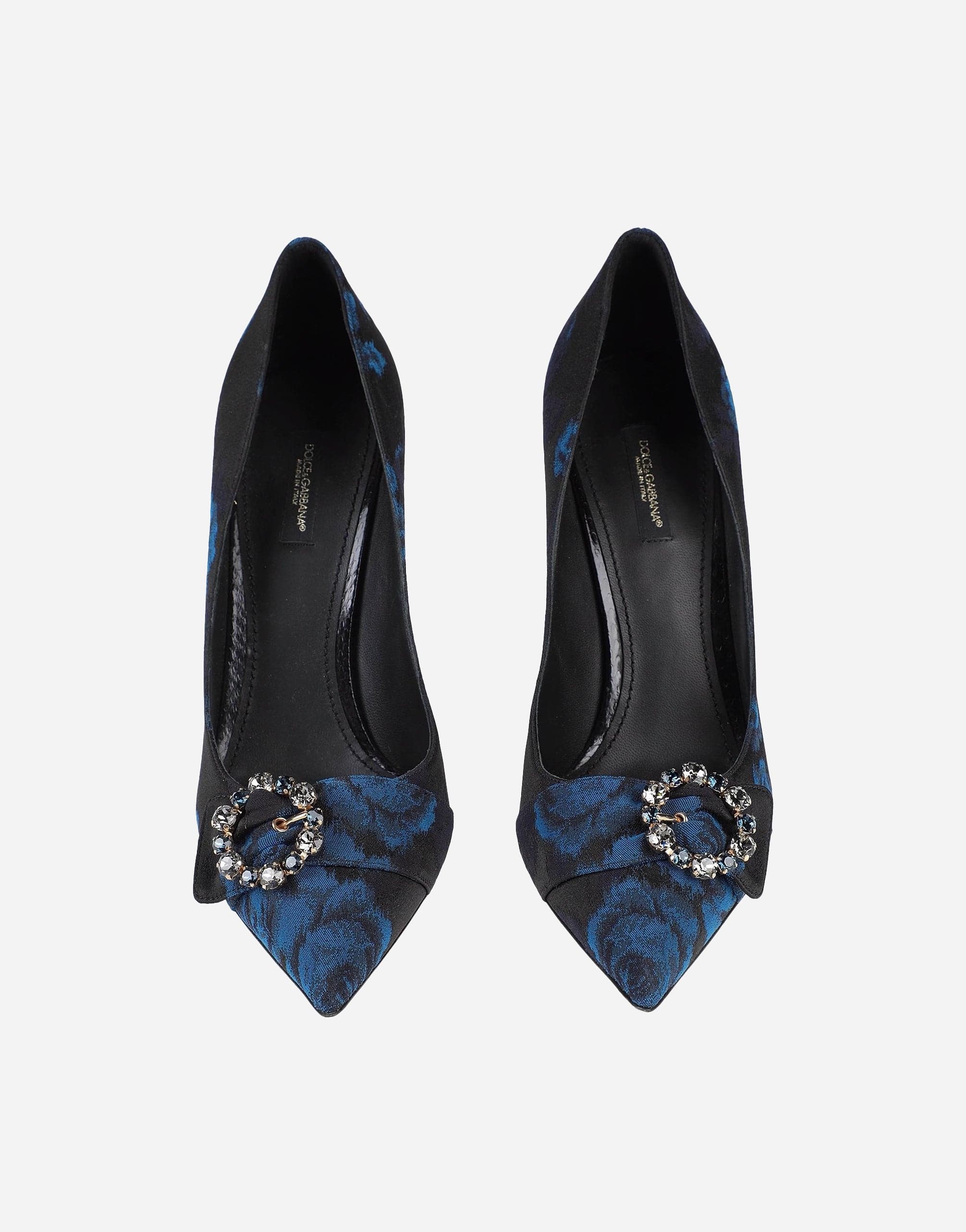Dolce Gabbana Floral Pumps With Crystal Embellishment