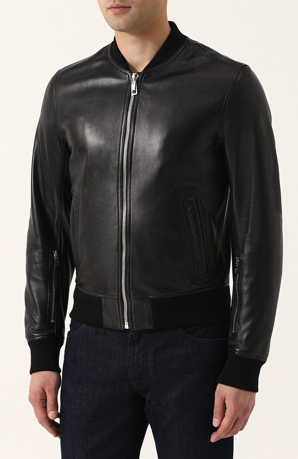 Dolce & Gabbana Bomber Jacket In Lambskin Leather