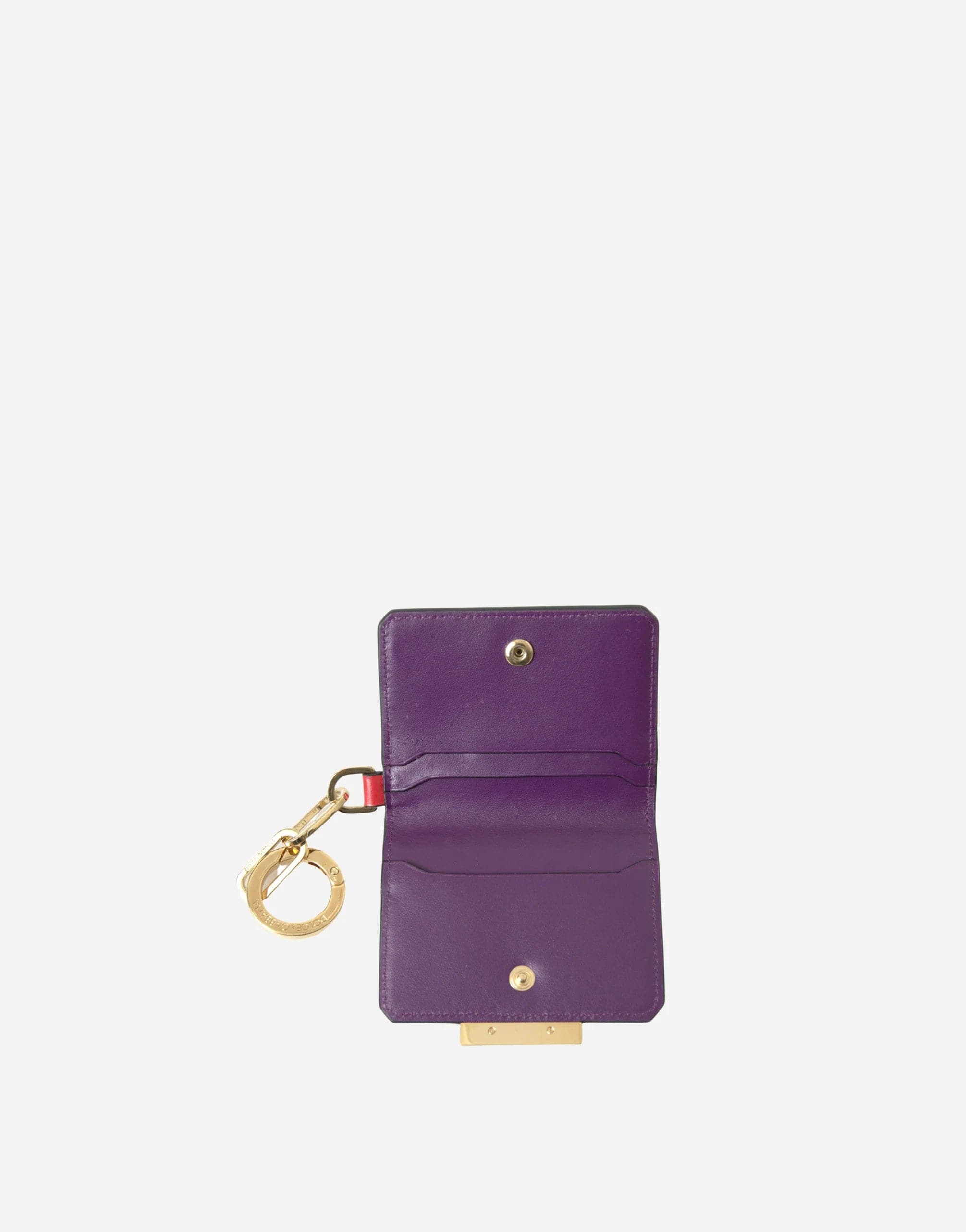 Dolce & Gabbana Purple Calf Leather Bifold Logo Card Holder Wallet