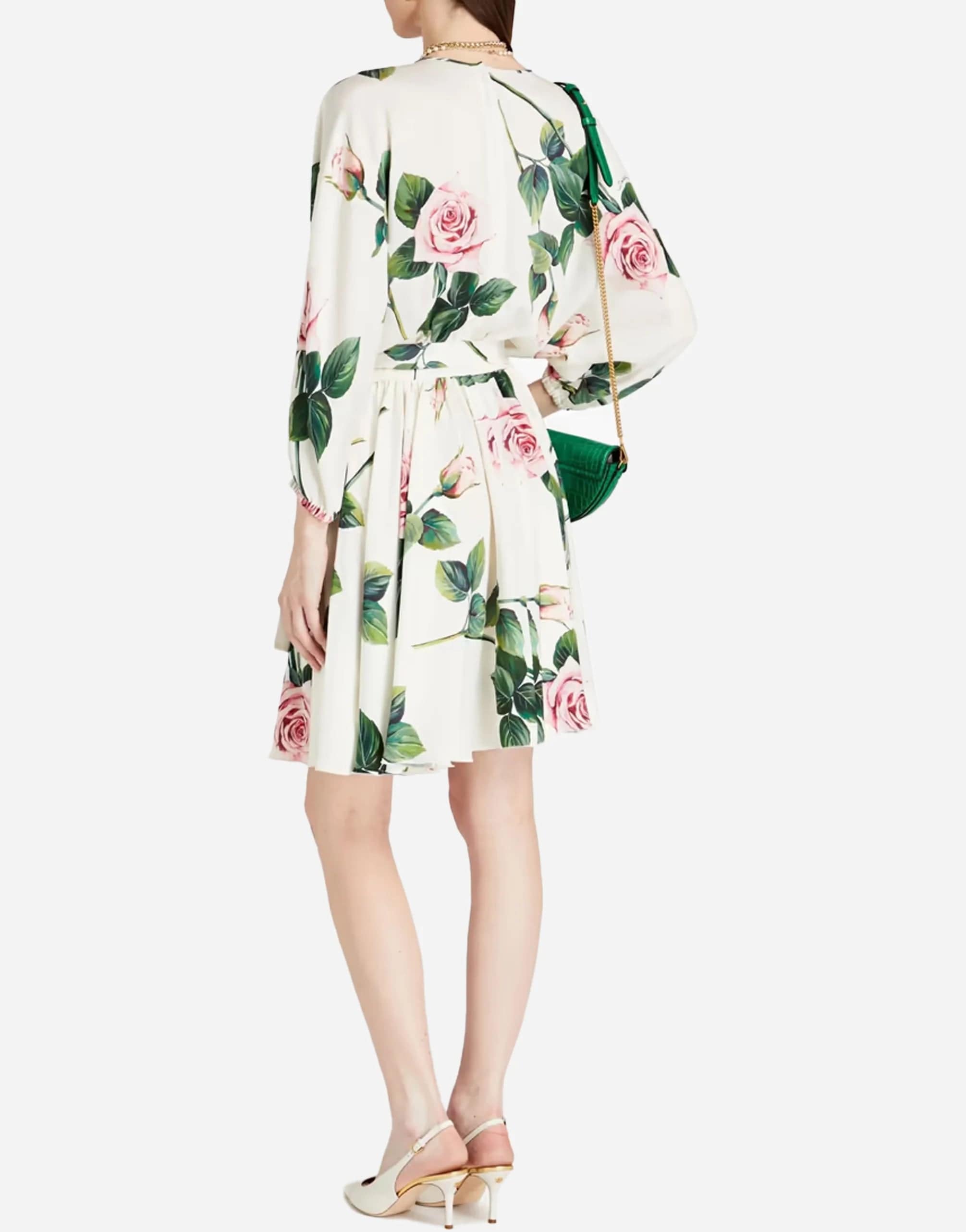 Belted Floral-Print Crepe De Chine Mini Dress