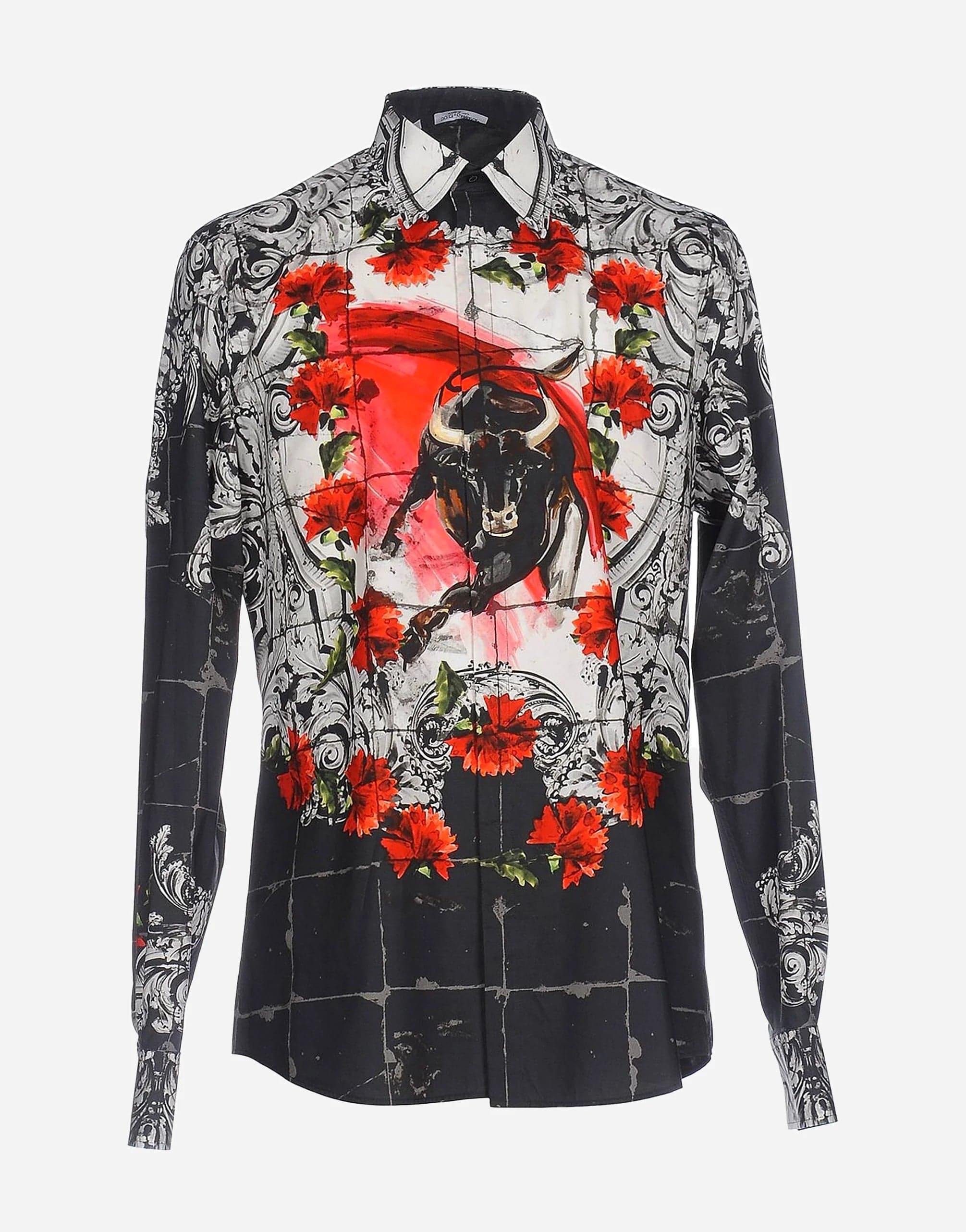 Dolce & Gabbana Floral Bull Print Shirt