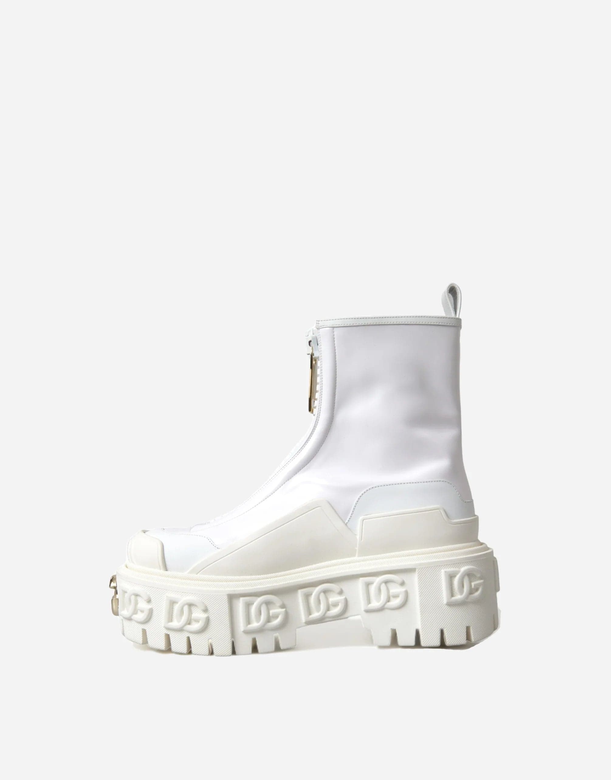 Dolce & Gabbana Plaque Logo Zip Ankle Boots
