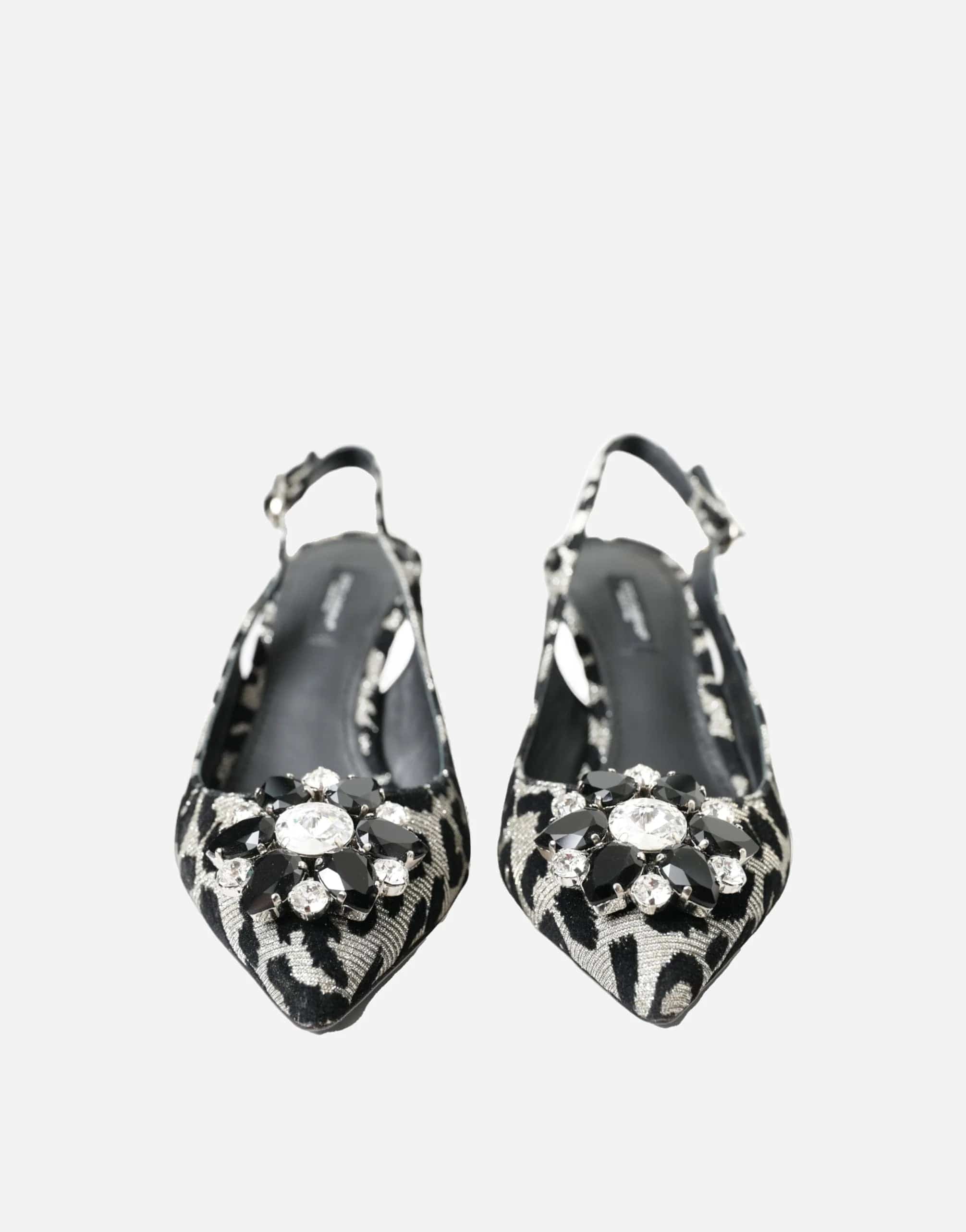 Dolce & Gabbana Leopard Crystal Embellished Slingback Pumps