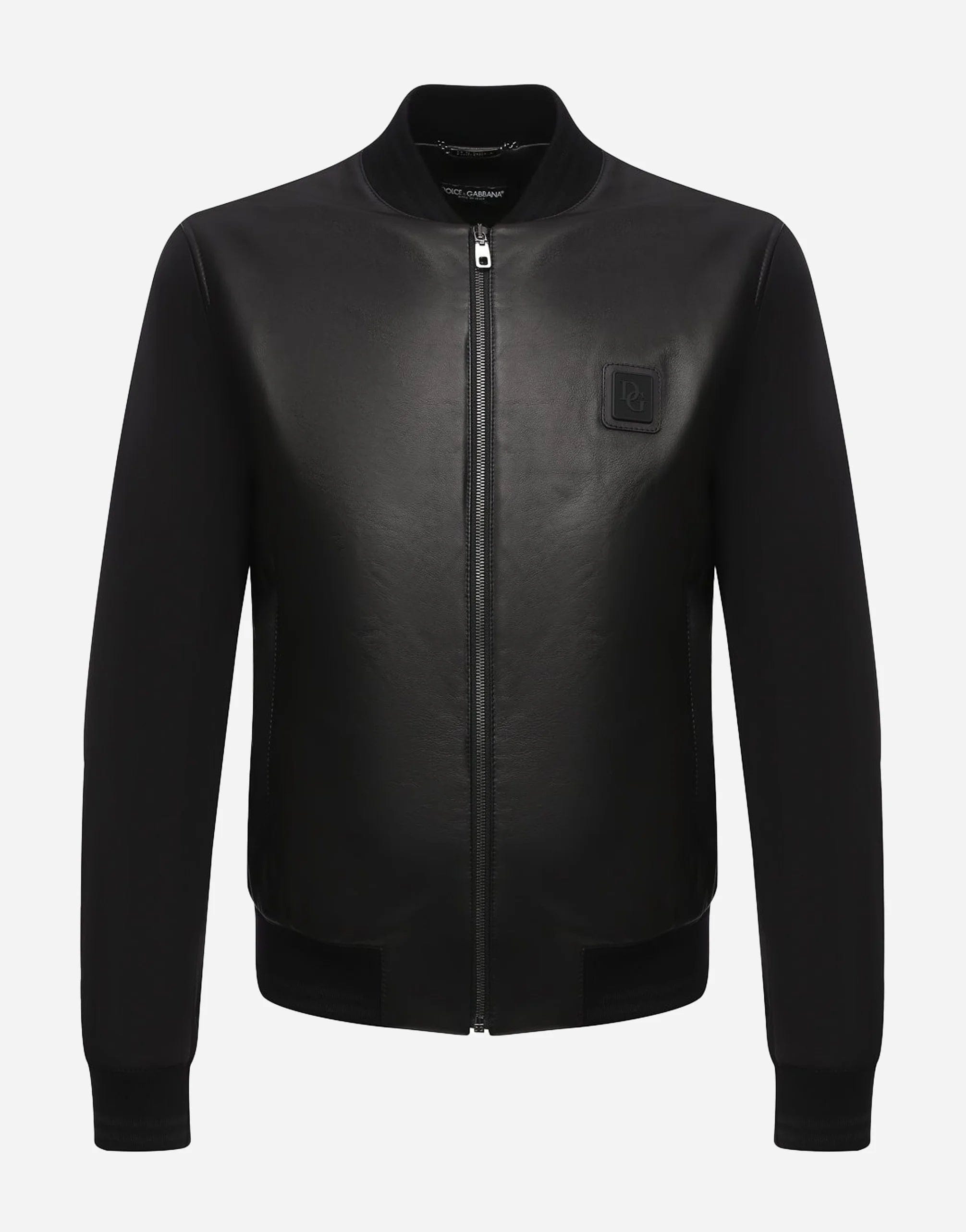 Dolce & Gabbana Panelled Leather Bomber Jacket