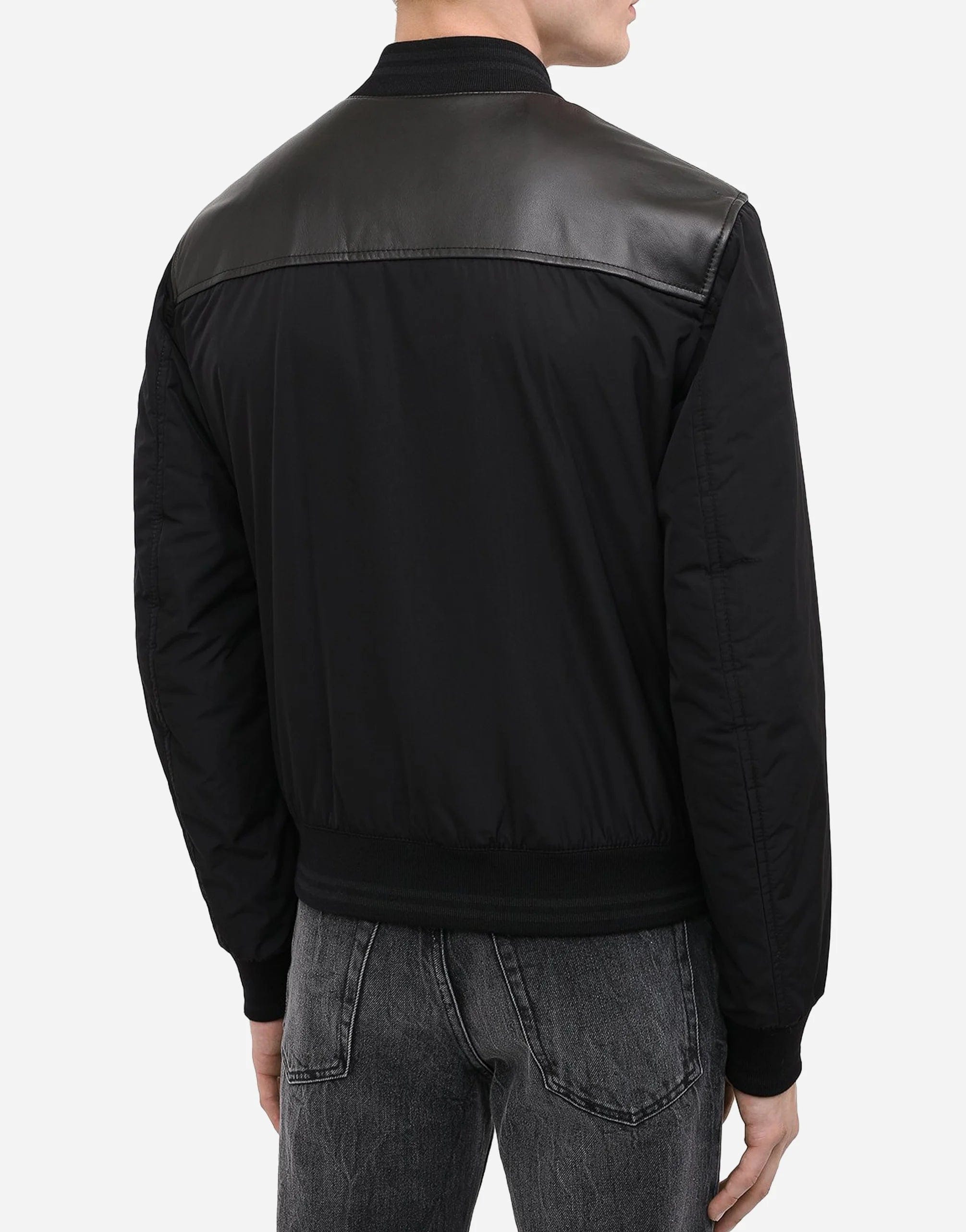 Dolce & Gabbana Panelled Leather Bomber Jacket