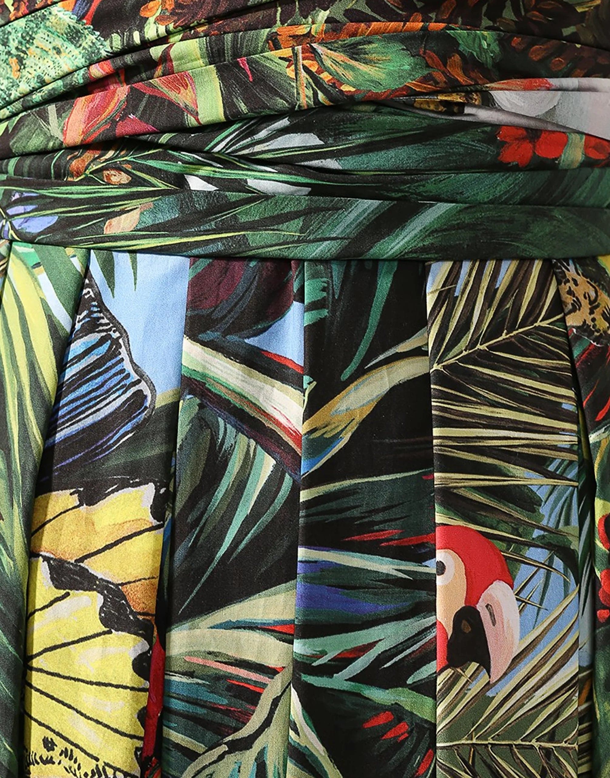 Jungle Print Strapless Maxi Dress