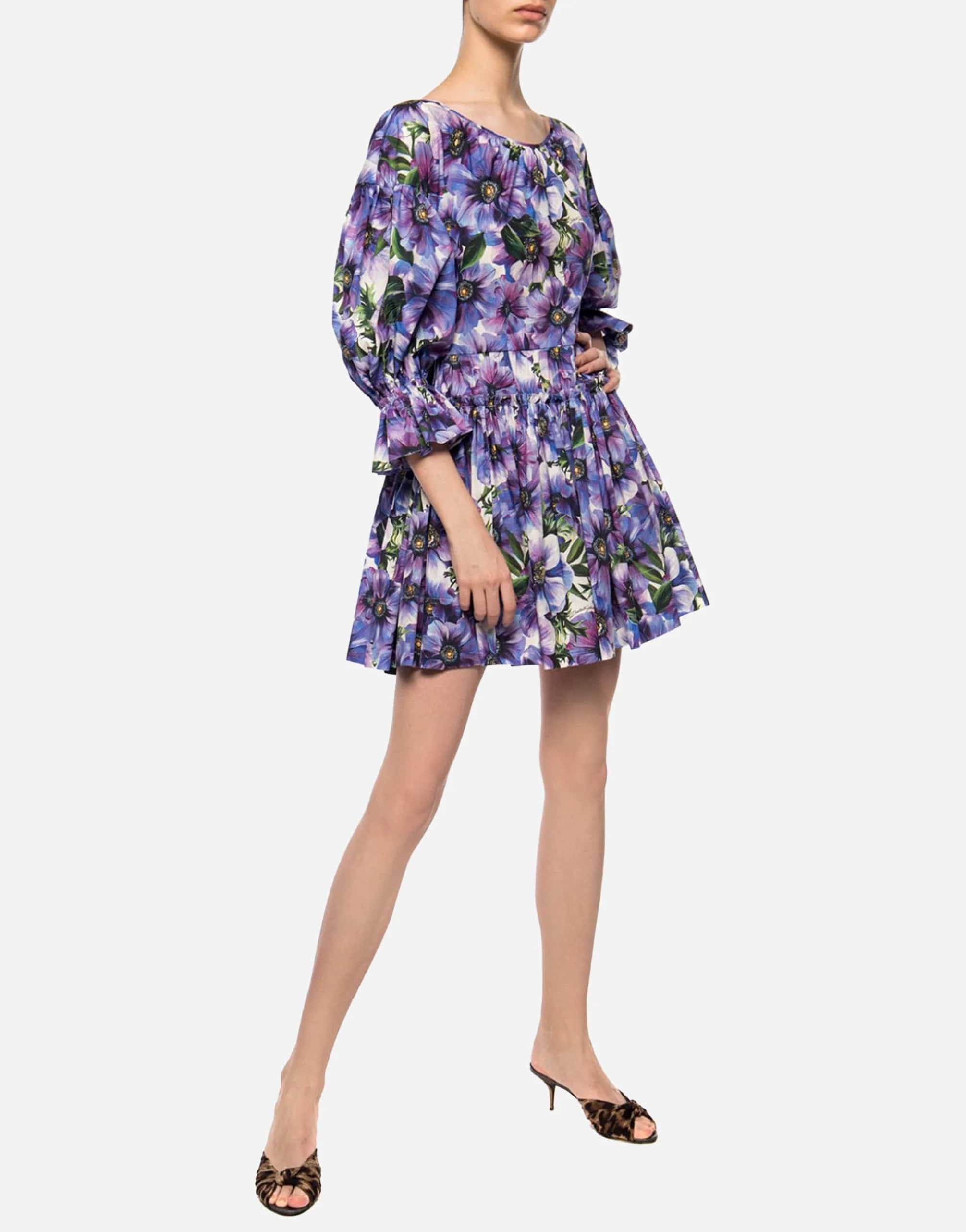 Dolce & Gabbana Anemone Print Stretch Mini Dress