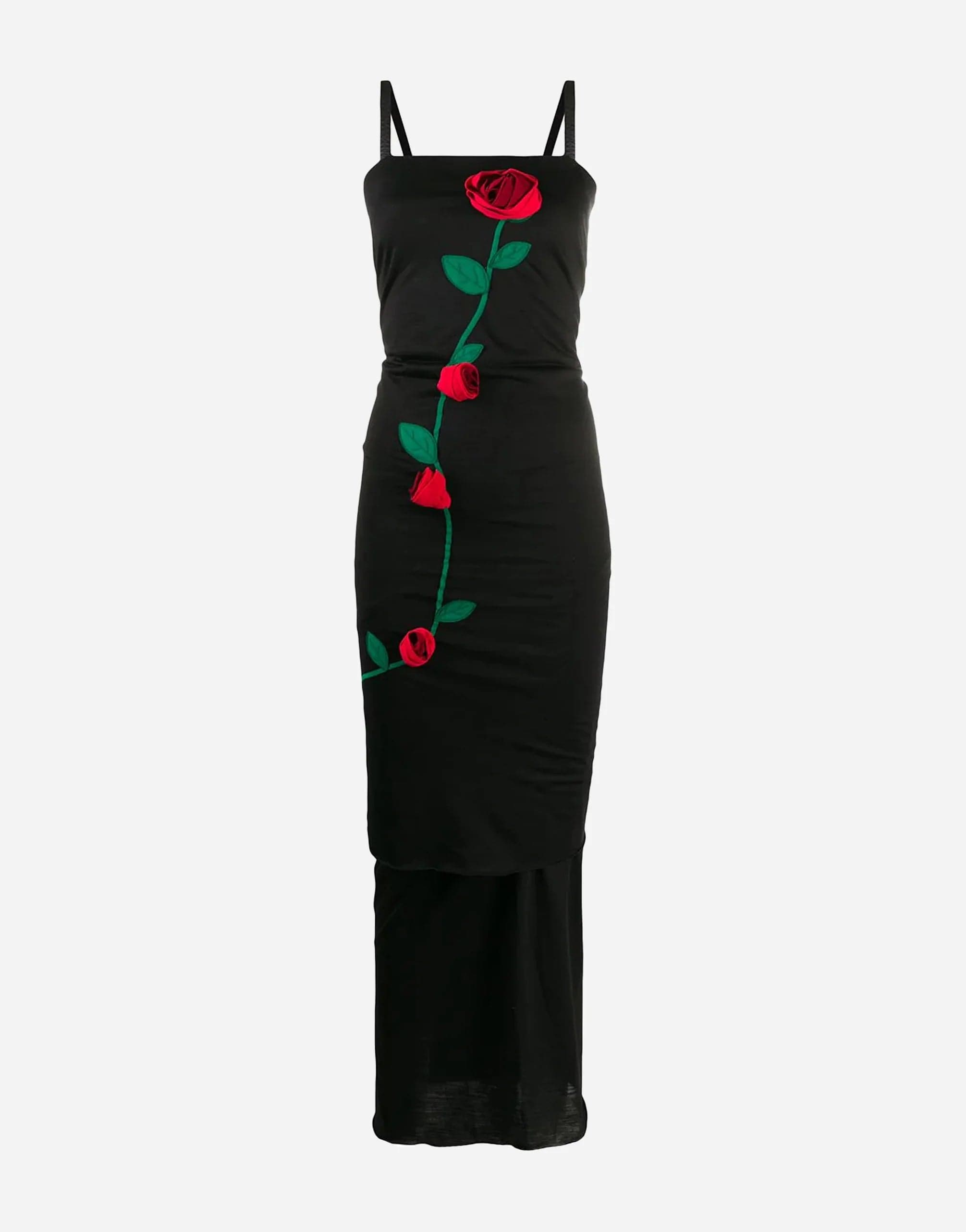 Dolce & Gabbana Rose Applique Fitted Dress