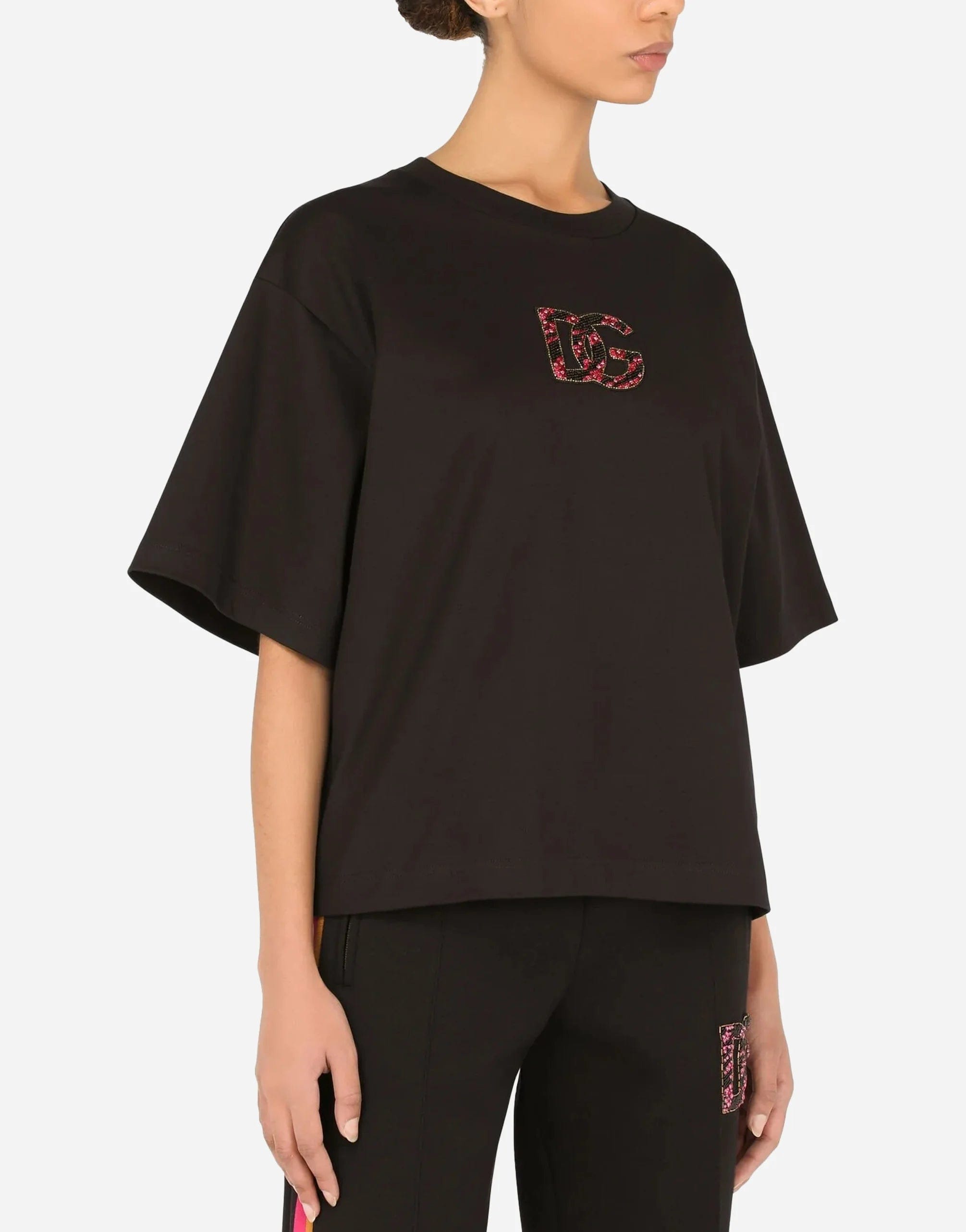 Dolce & Gabbana Dolce & Gabbana Interlock Logo Embroidery T-Shirt