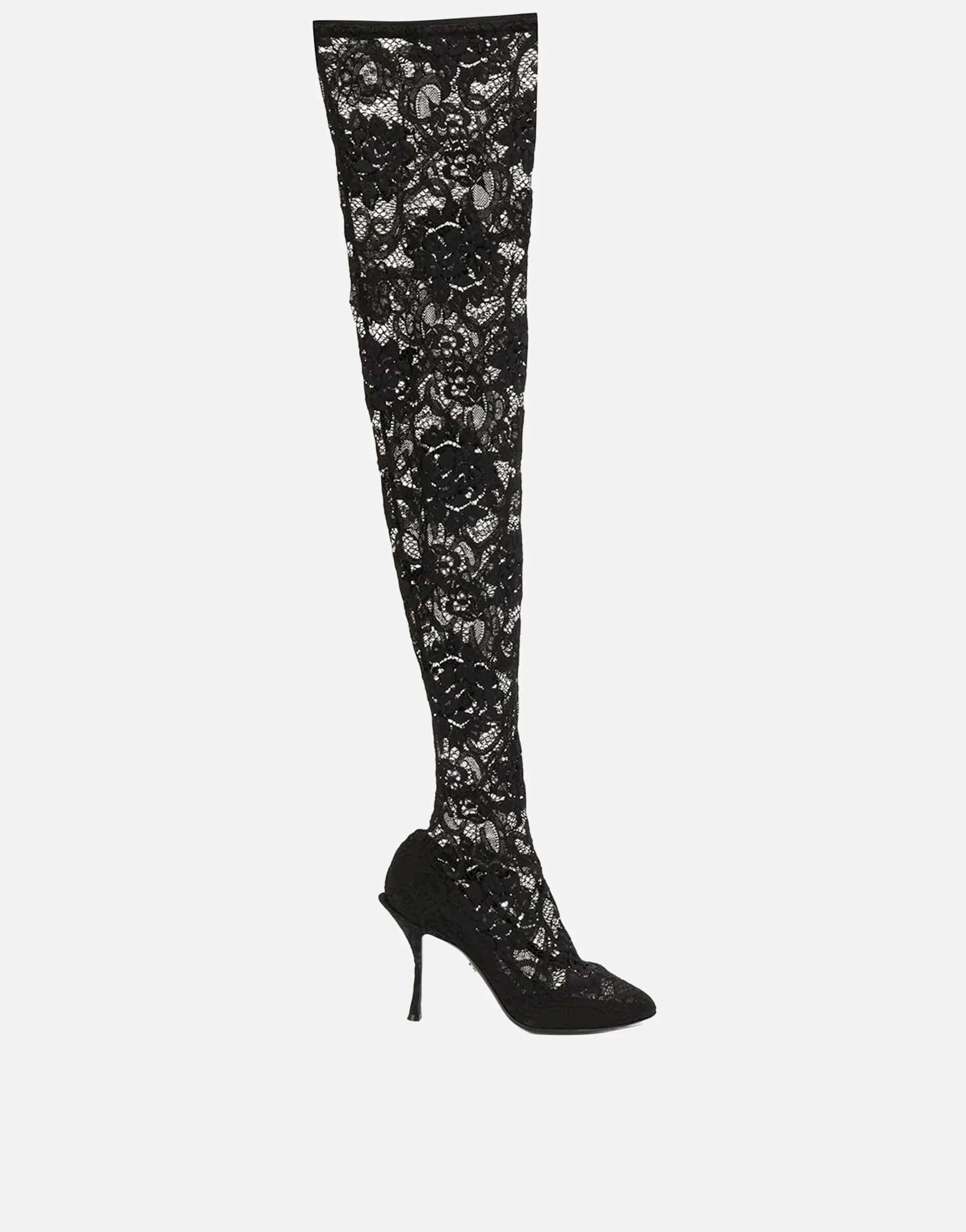 Dolce & Gabbana Taormina Lace Overlay Boots