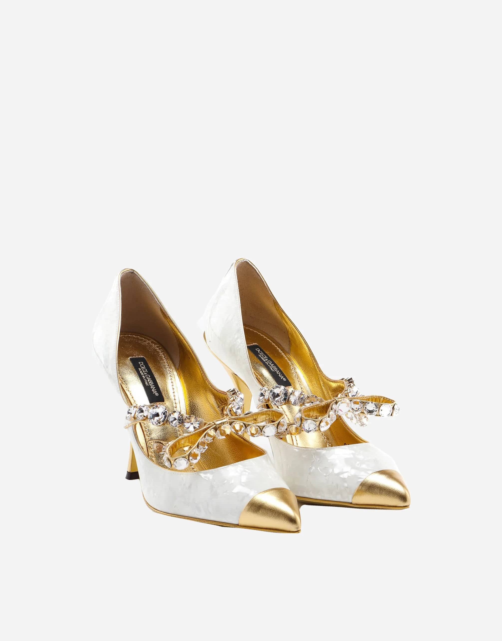 Mary Jane Crystal Pearl Bow Pumps