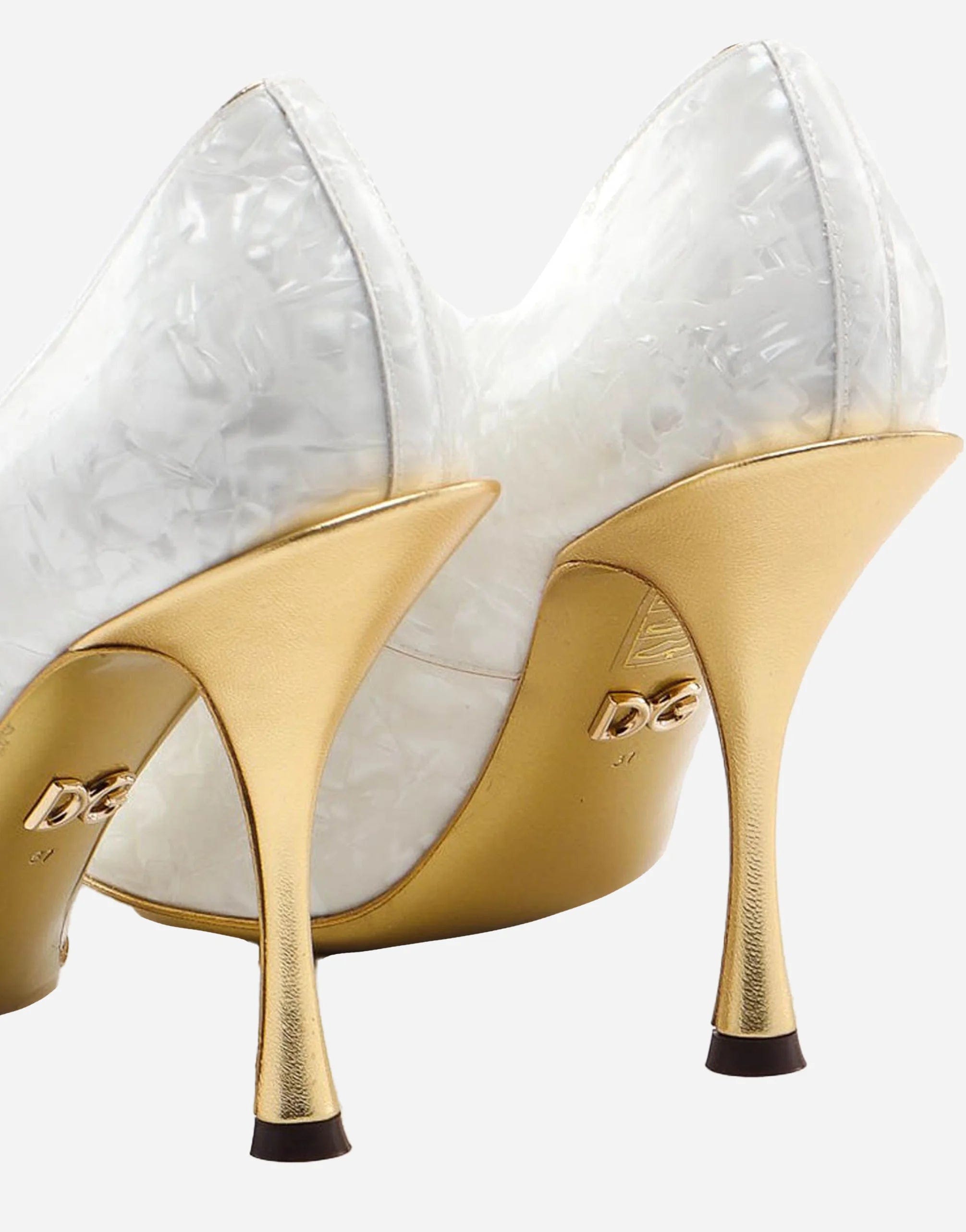Dolce & Gabbana Mary Jane Crystal Pearl Bow Pumps