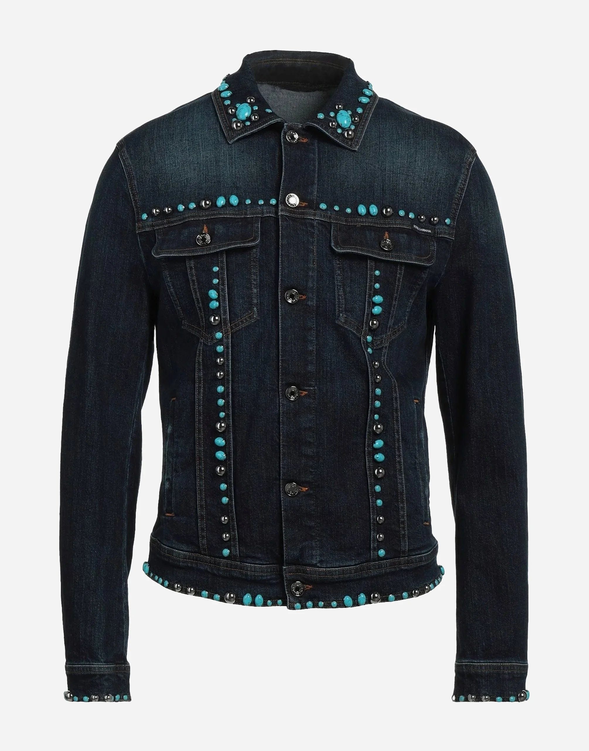 Buy Jack & Jones Men Black Studded Denim Jacket on Myntra | PaisaWapas.com
