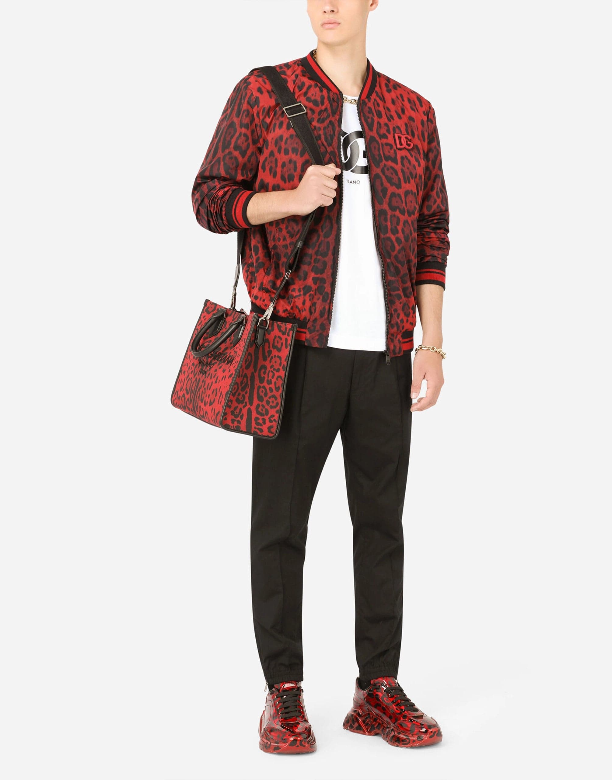 Dolce & Gabbana Bomber Jacket With Leopard-Print