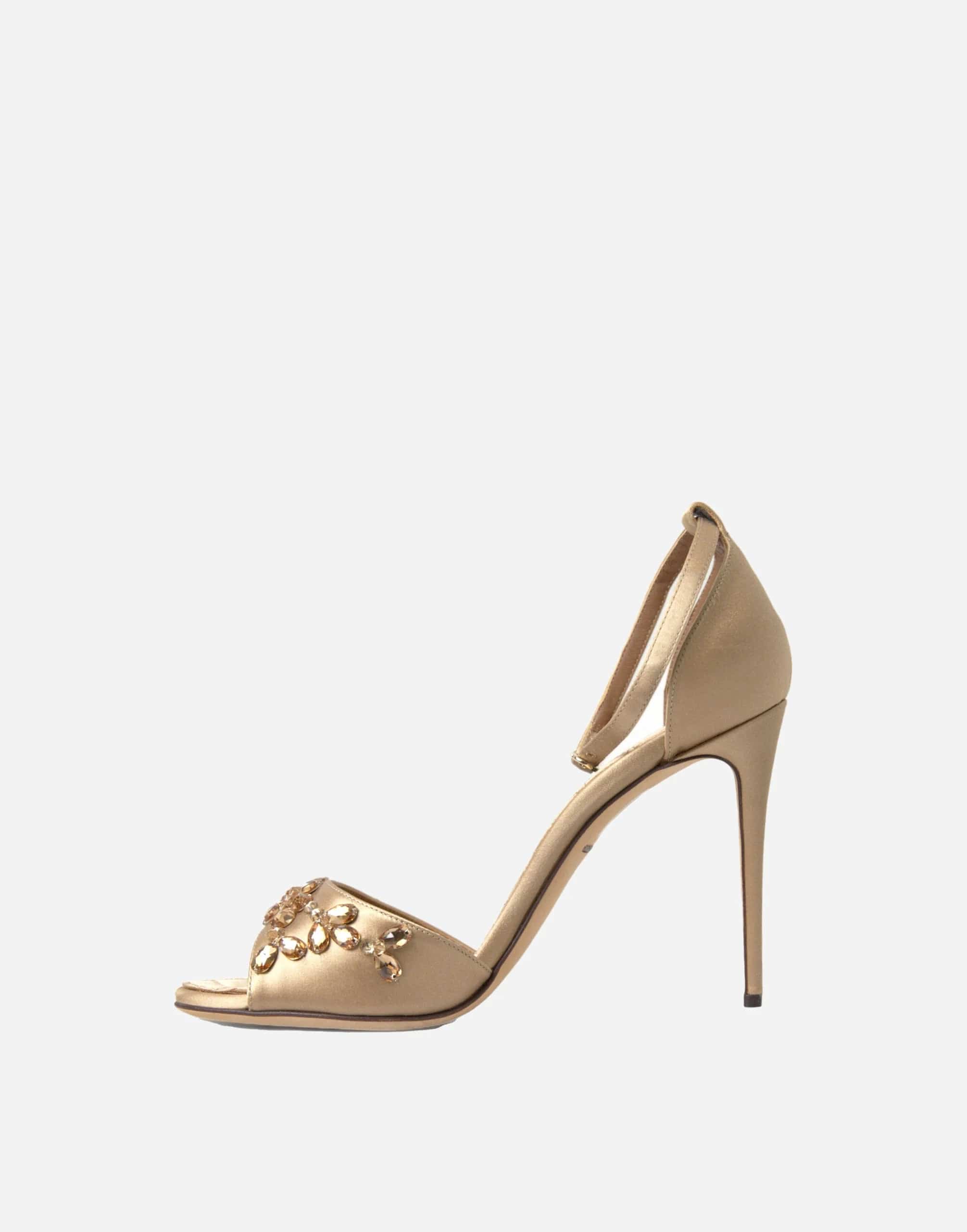 Dolce & Gabbana Ankle Strap Crystal Embellished Sandals