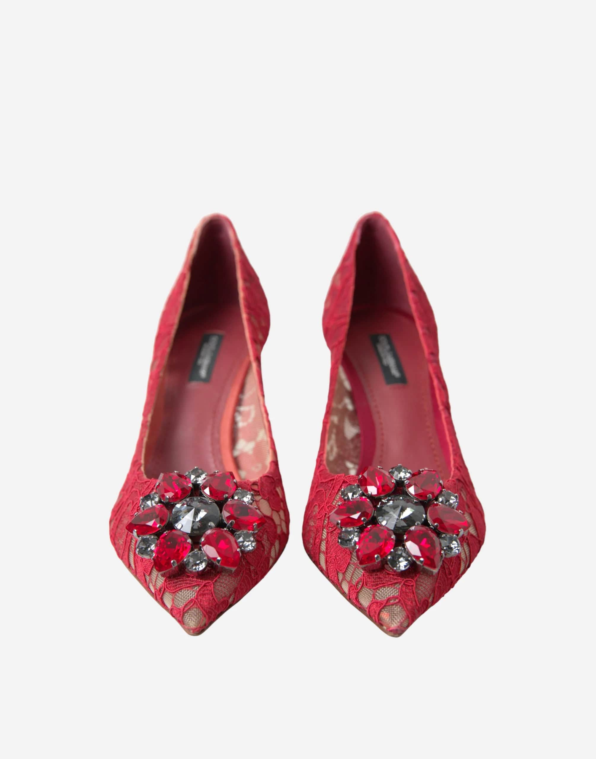 Dolce & Gabbana Embellished Lace Rosa Pumps 60