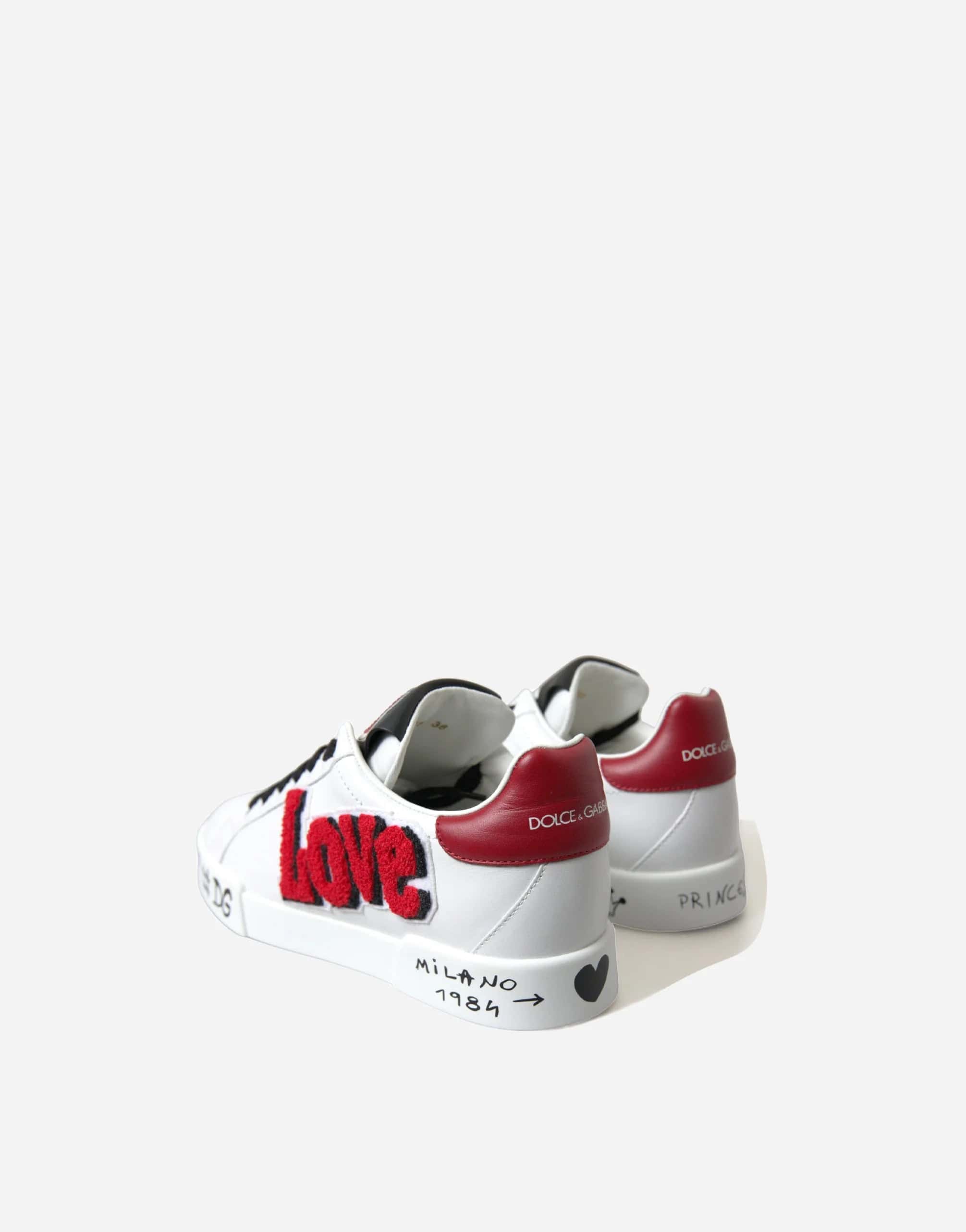 Dolce Gabbana Love Patch Portofino Classic Sneakers Sendegaro AE
