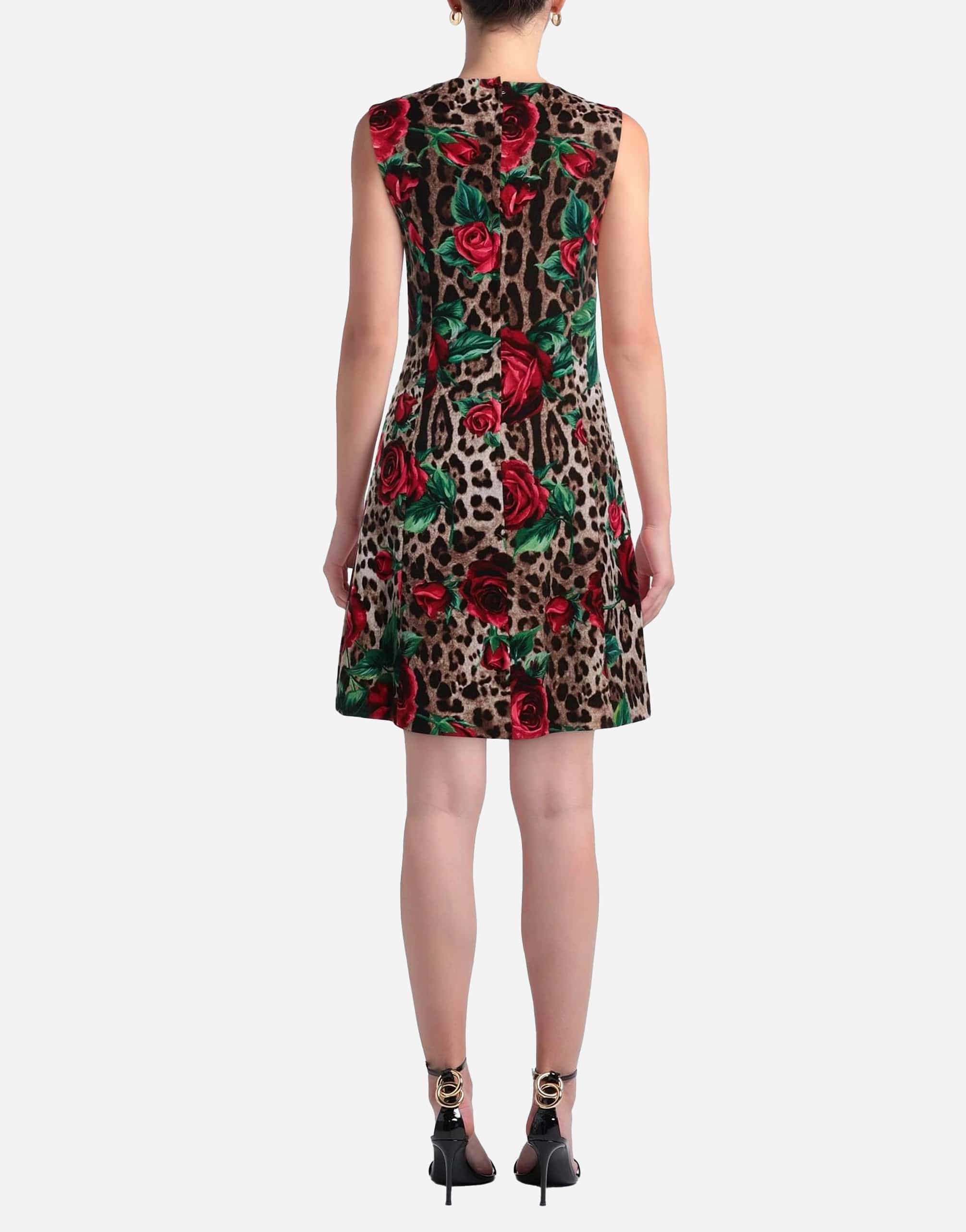 Dolce & Gabbana Leopard-Print Wool Mini Dress