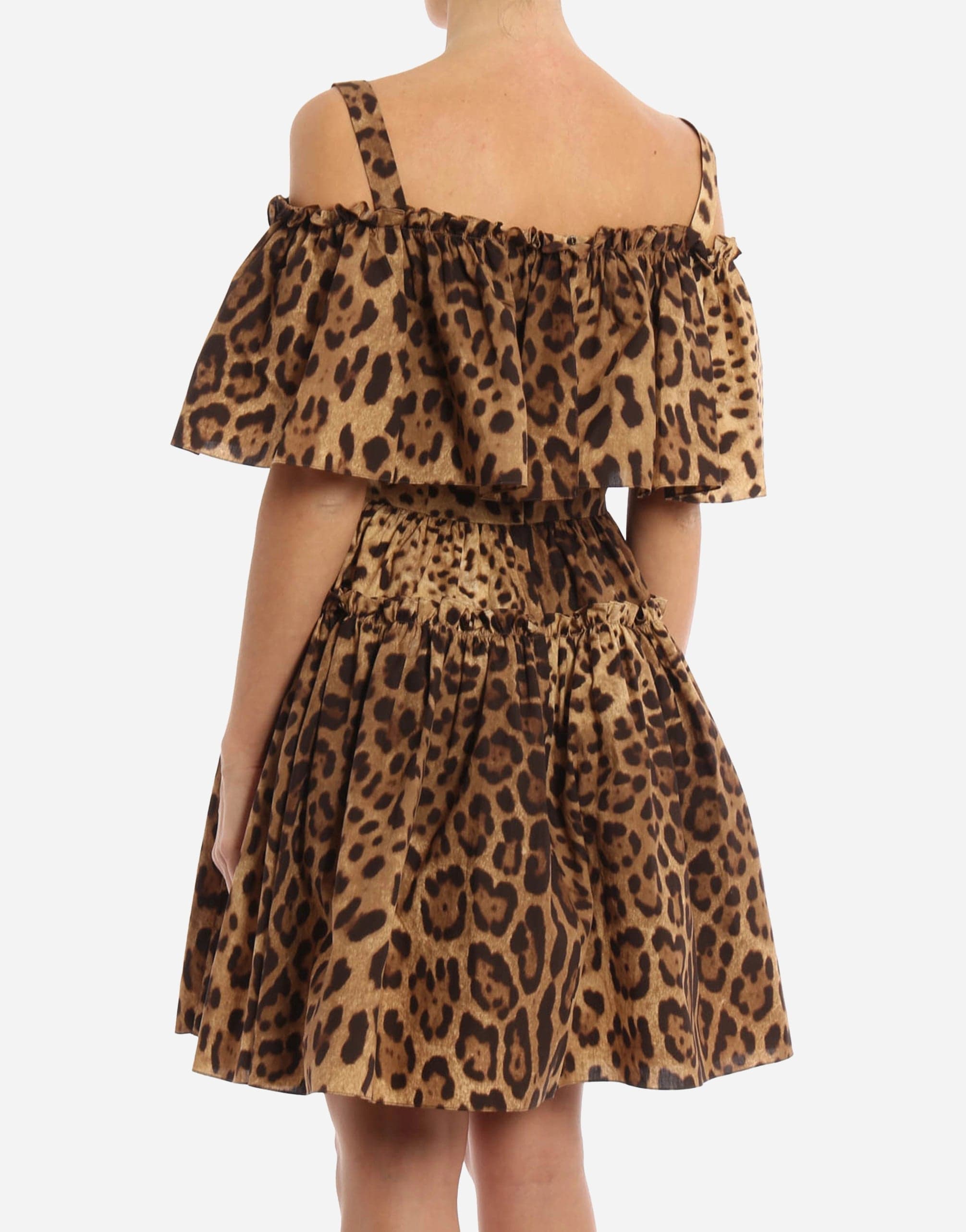 Dolce & Gabbana Dress In Printed Cotton In Leopard