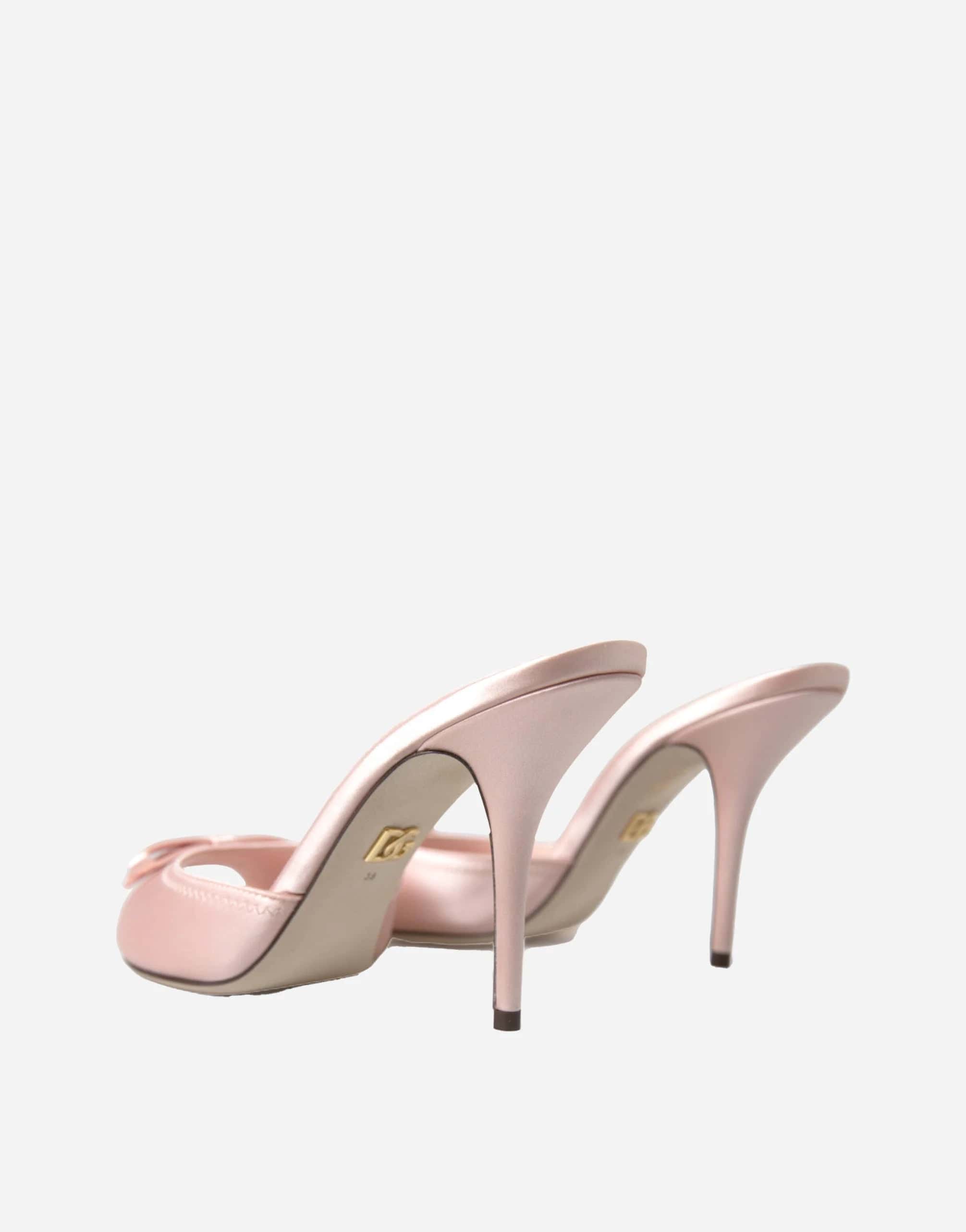 Dolce & Gabbana Satin Bowtie Slip On Sandals