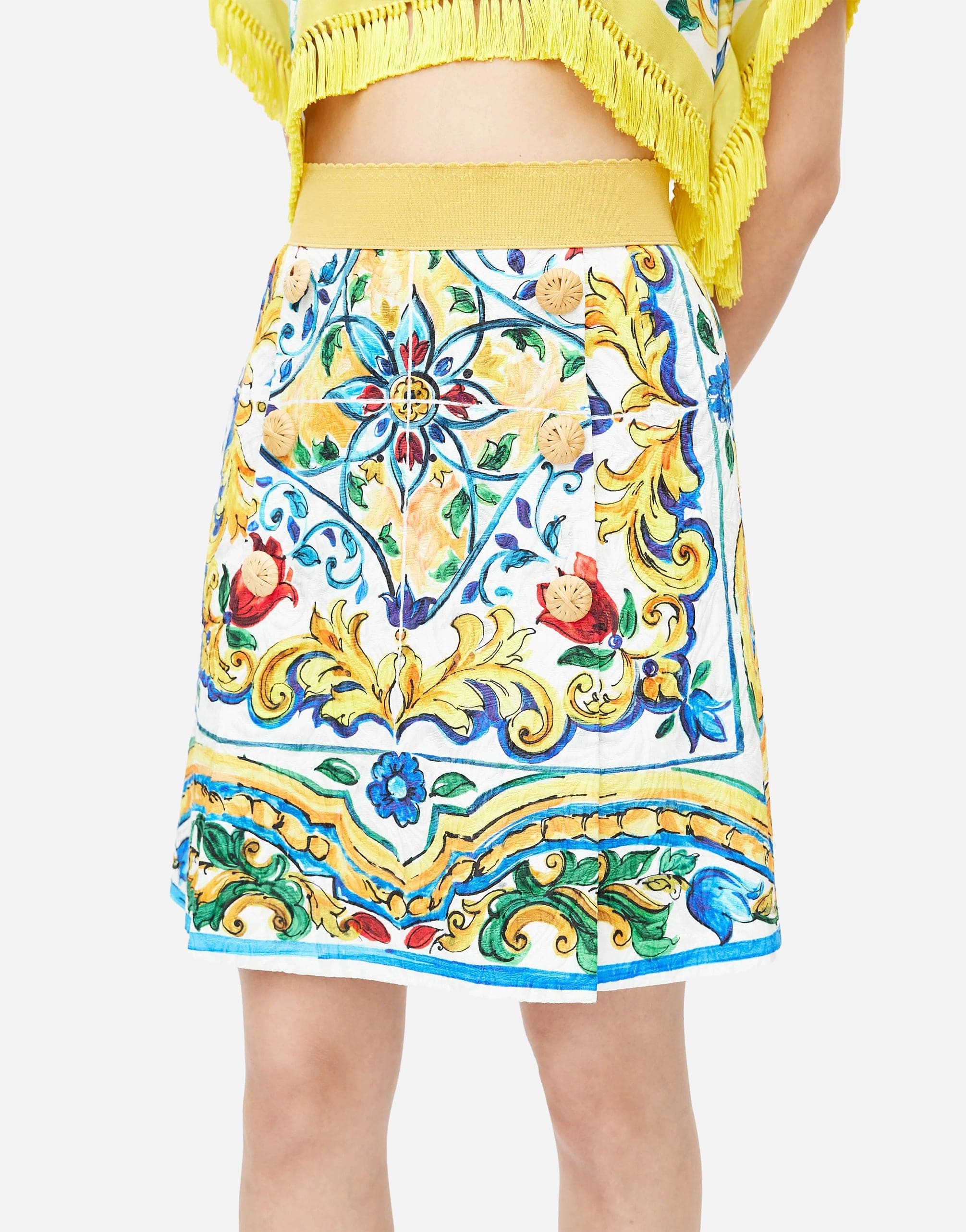 Majolica Print A-Line Skirt
