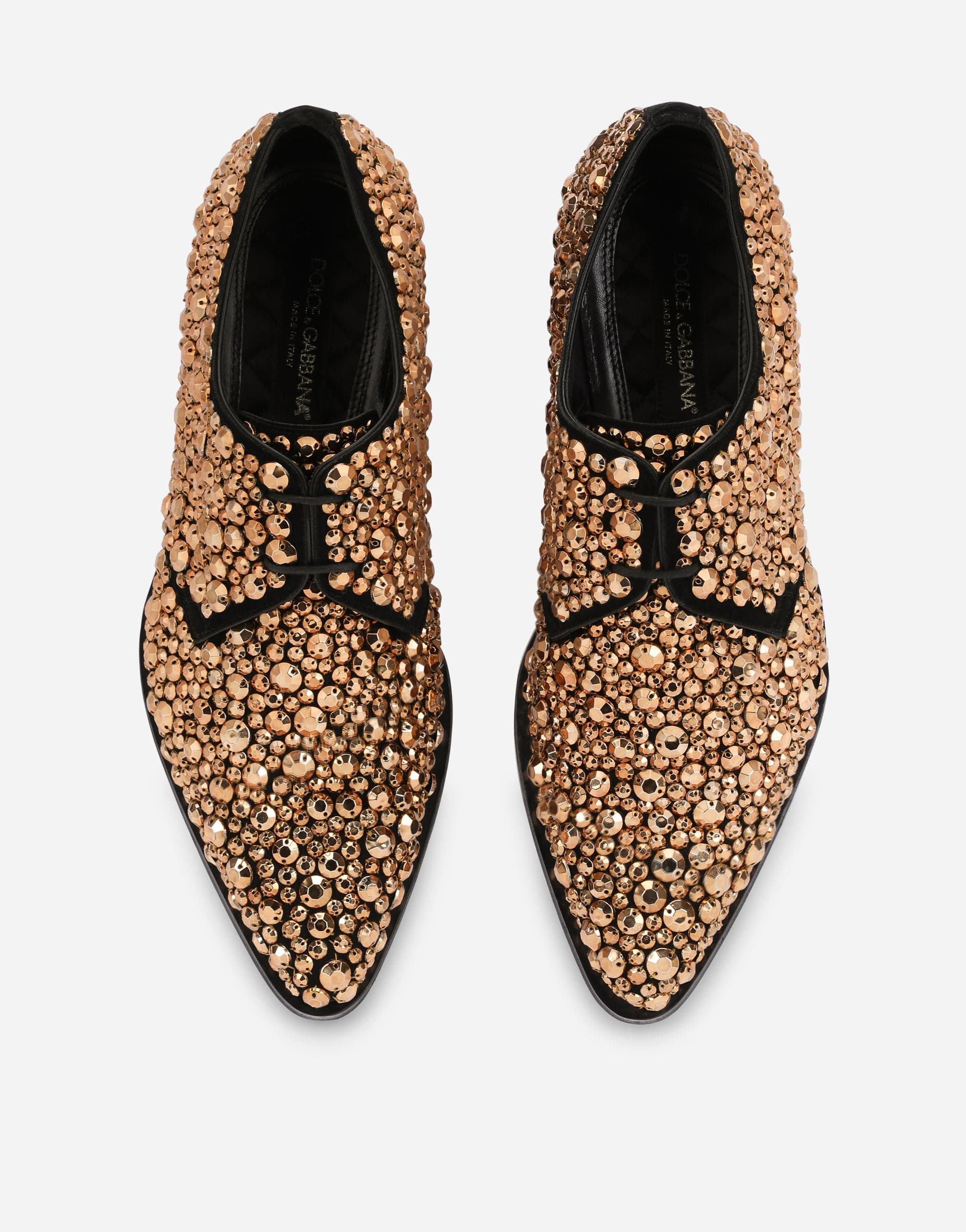 Dolce & Gabbana Crystal Embroidered Derby Shoes