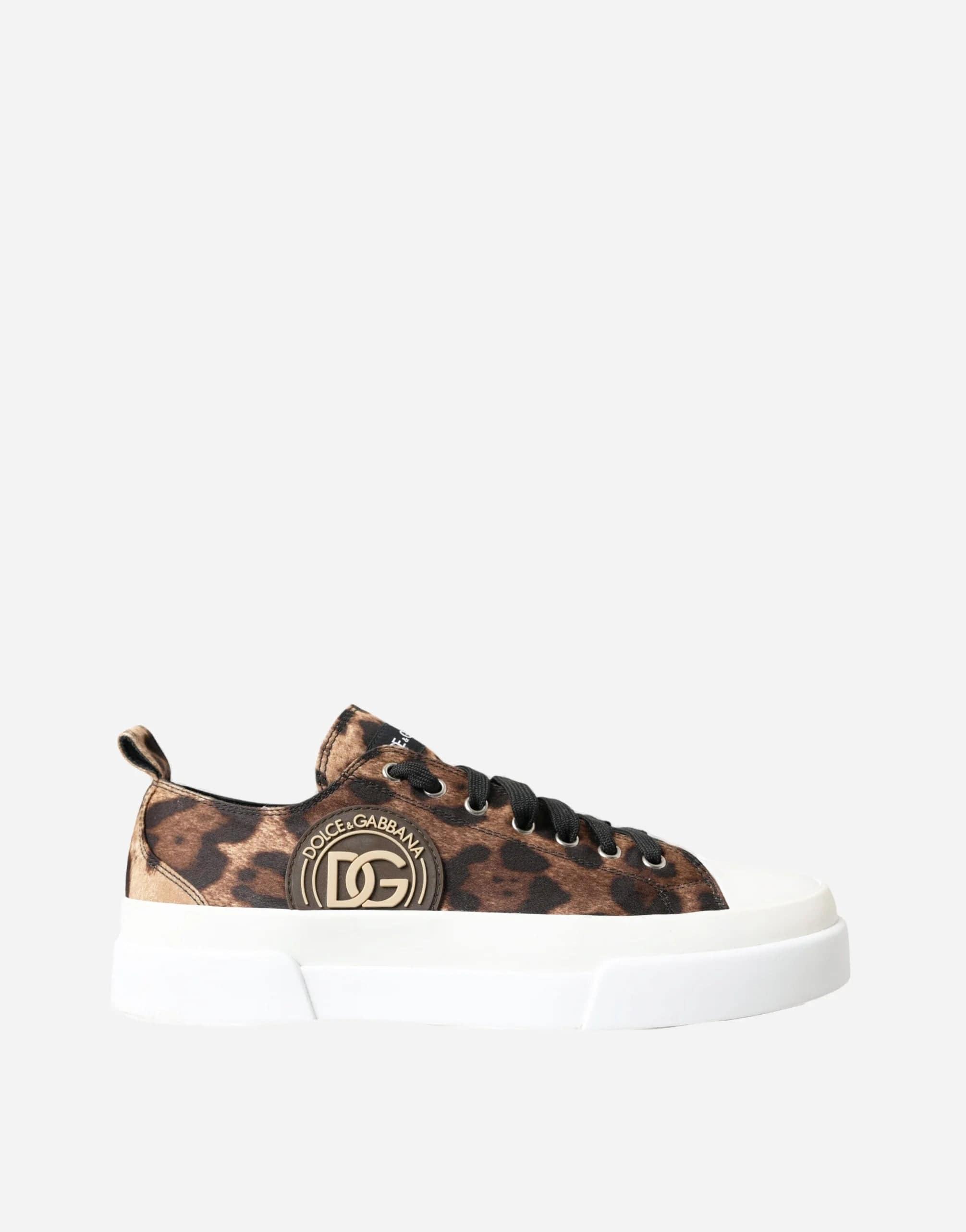 Leopard-print lage top sneakers