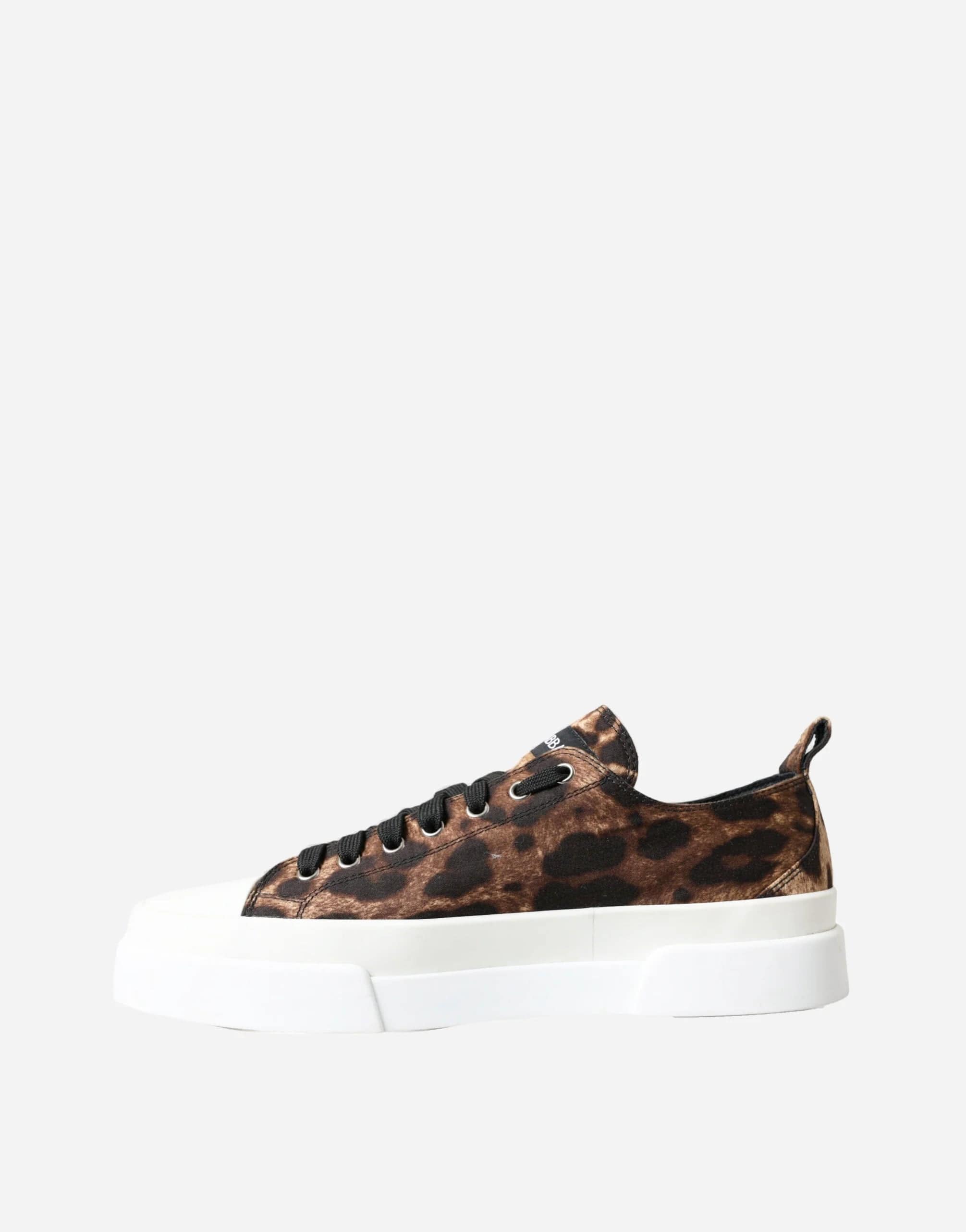 Leopard-print lage top sneakers