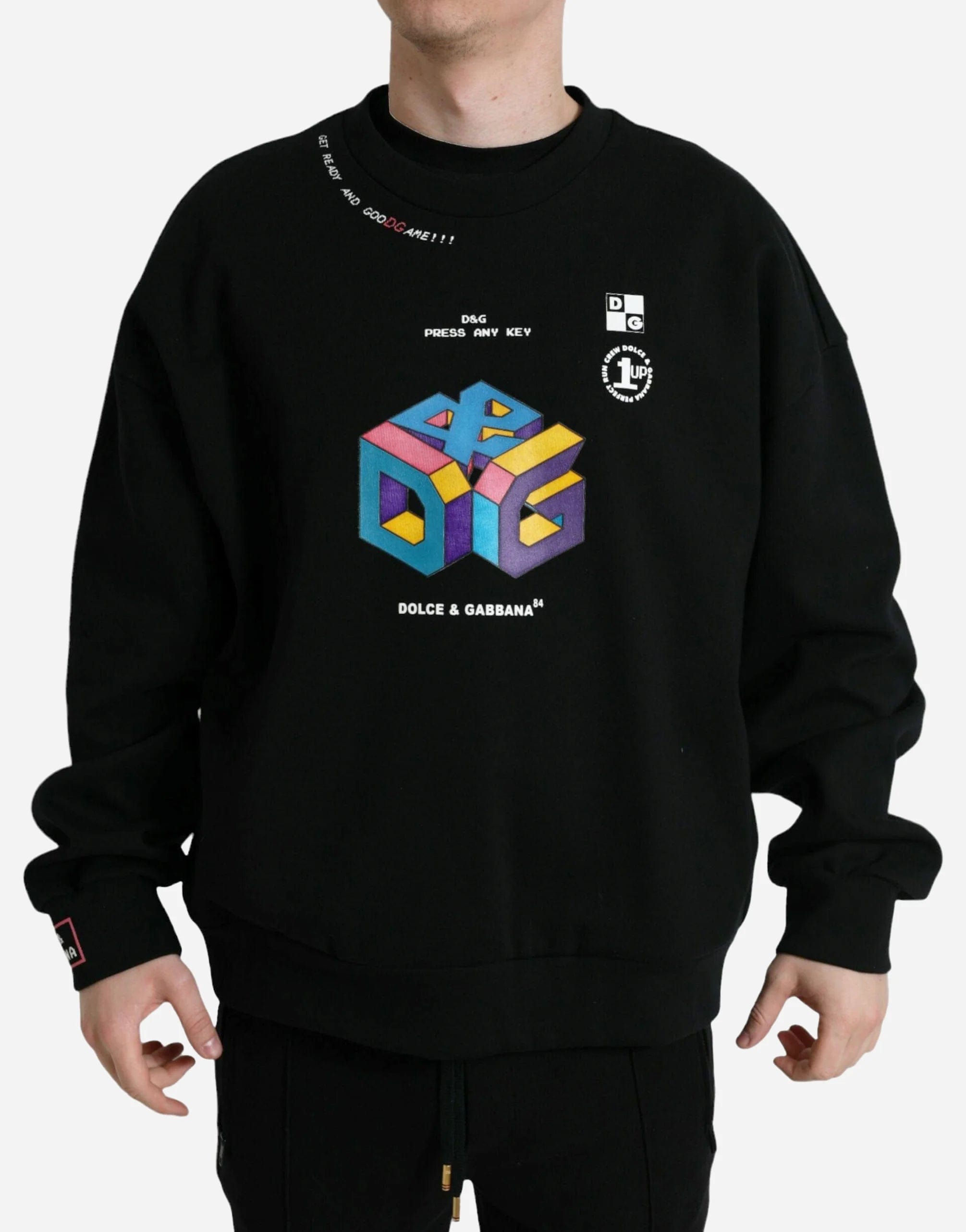 Gamer Logo Print Pullover Sweater