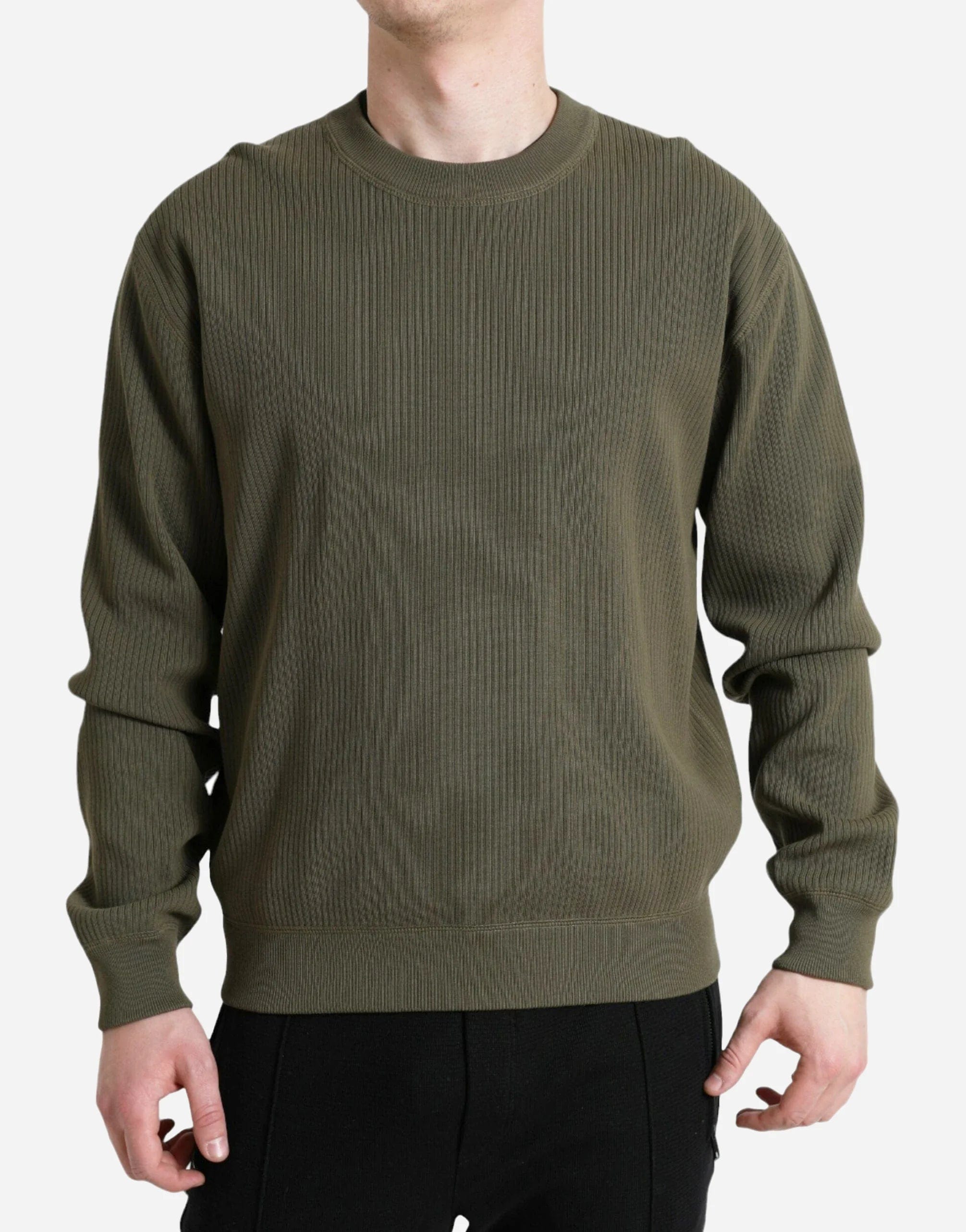 Ribbed Crewneck Pullover Sweater